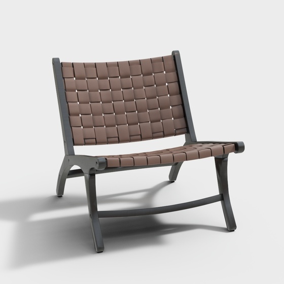 Orange Old and Tranquil Antique Lounge Chair 3D Model