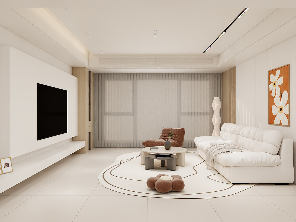 奕勋-现代奶油客厅-装修设计方案