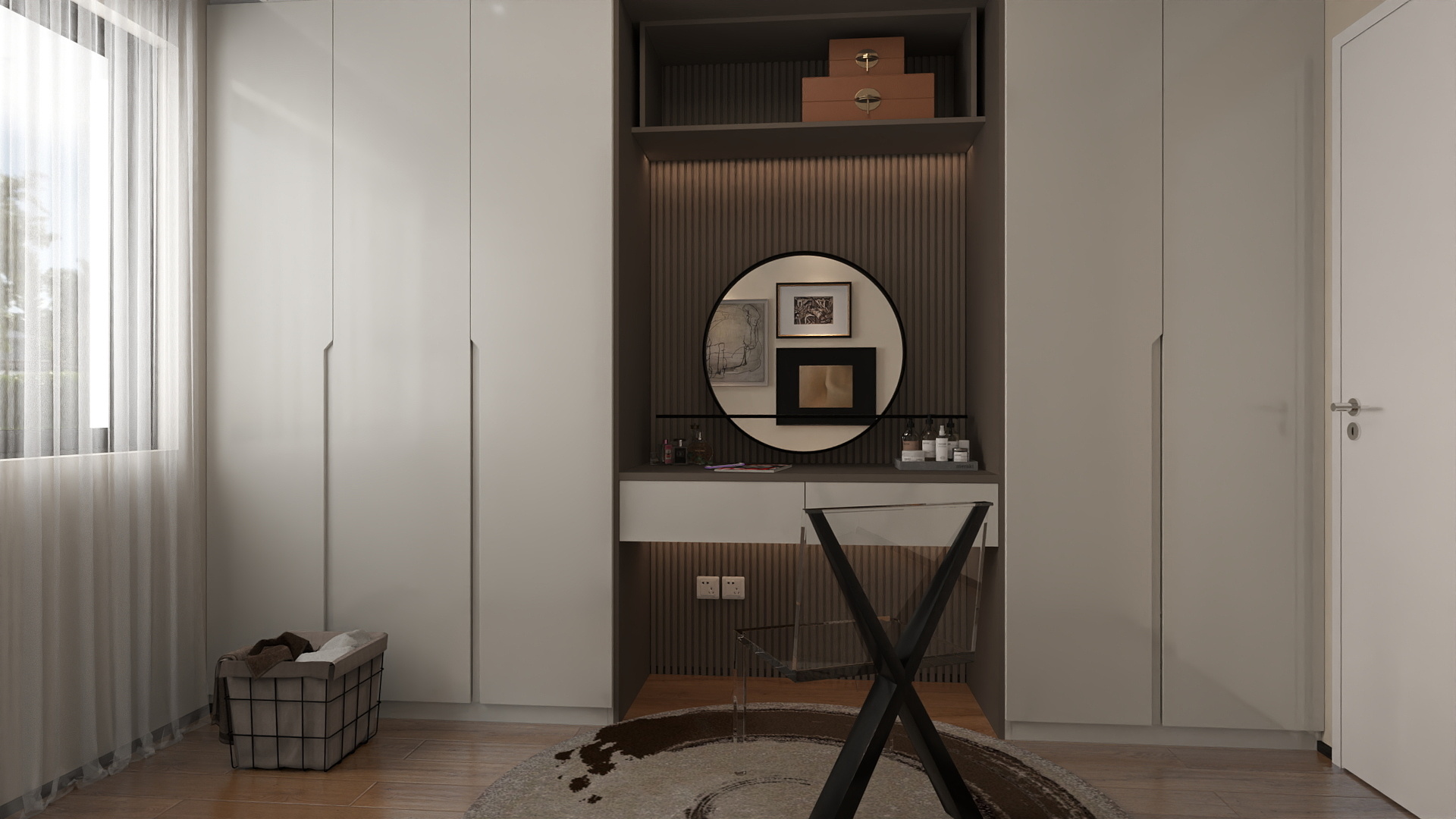 A周素人设计-130平3室中古奶油装修效果图