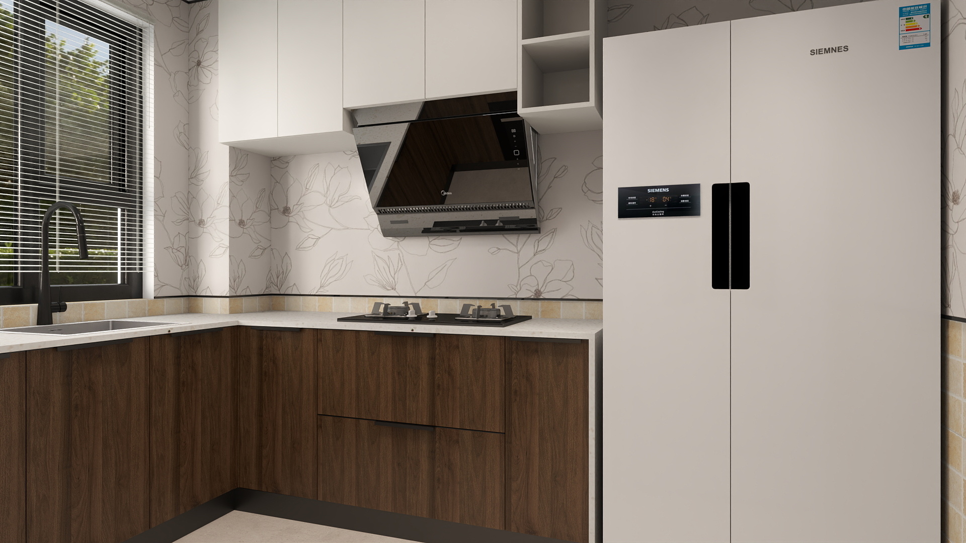 A周素人设计-130平3室中古奶油装修效果图