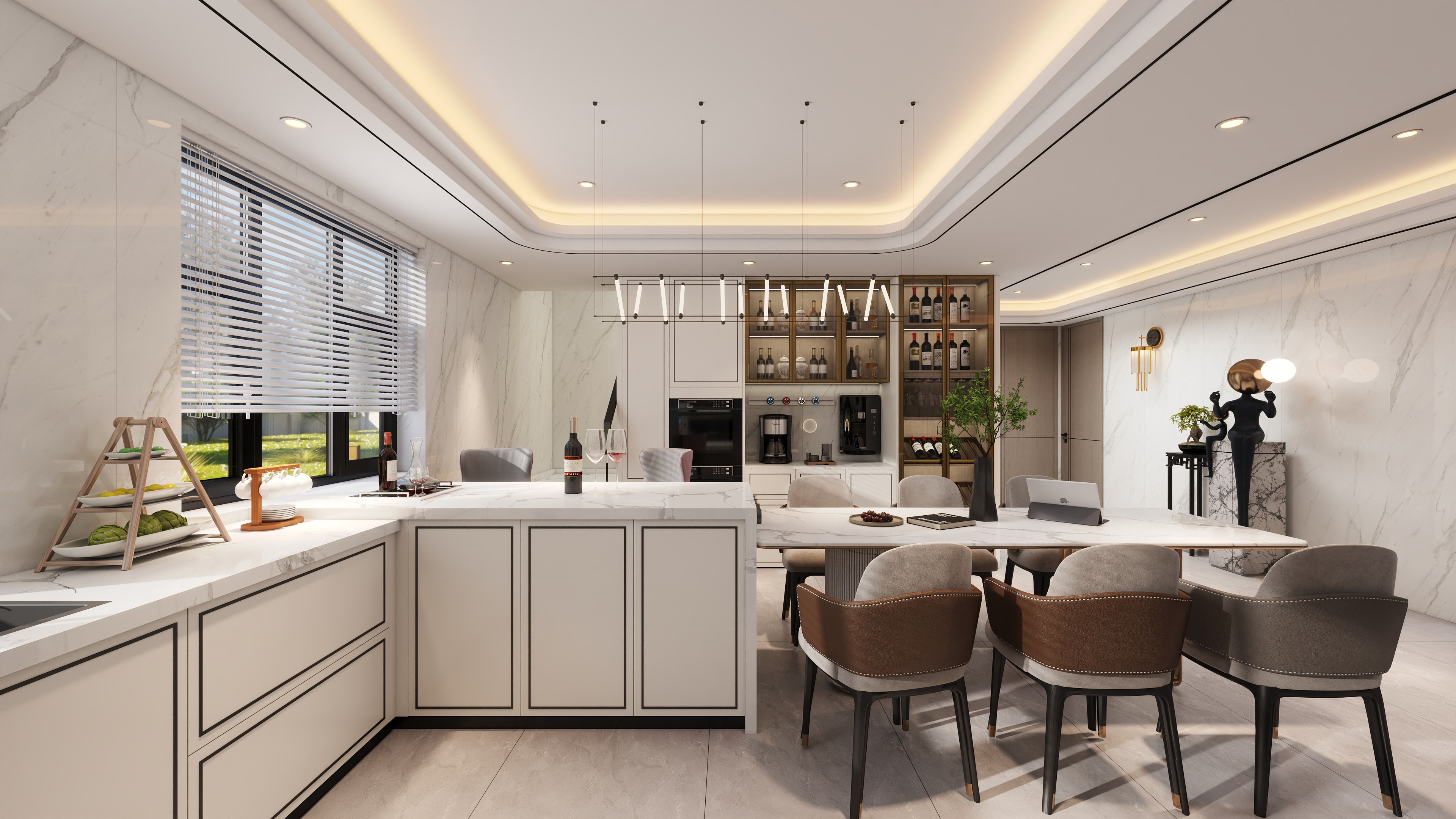 艺禾设计-142㎡新中式二层别墅装修效果图