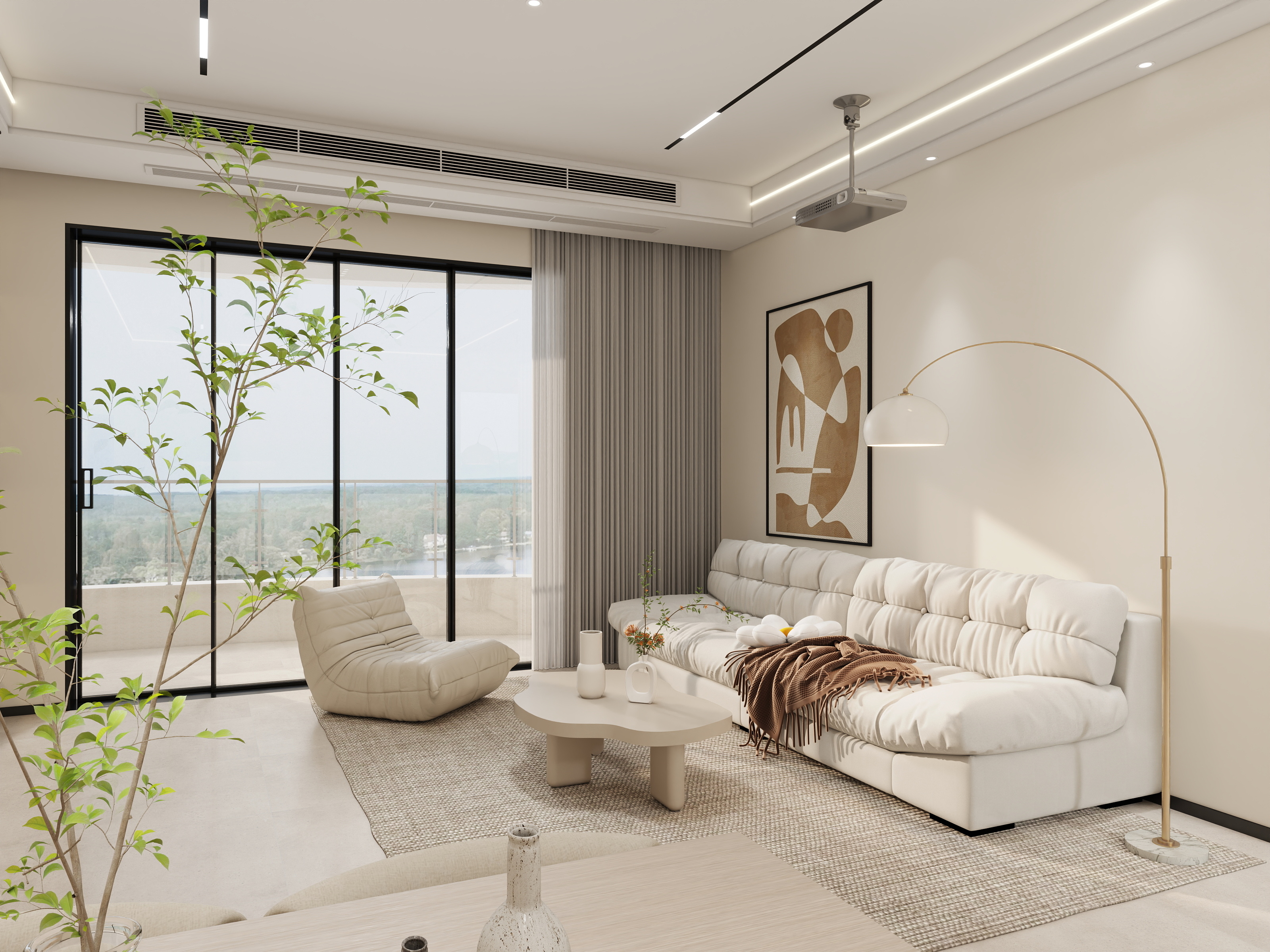 玟佰-奶油风-黄岐第一城141㎡三室-装修设计方案