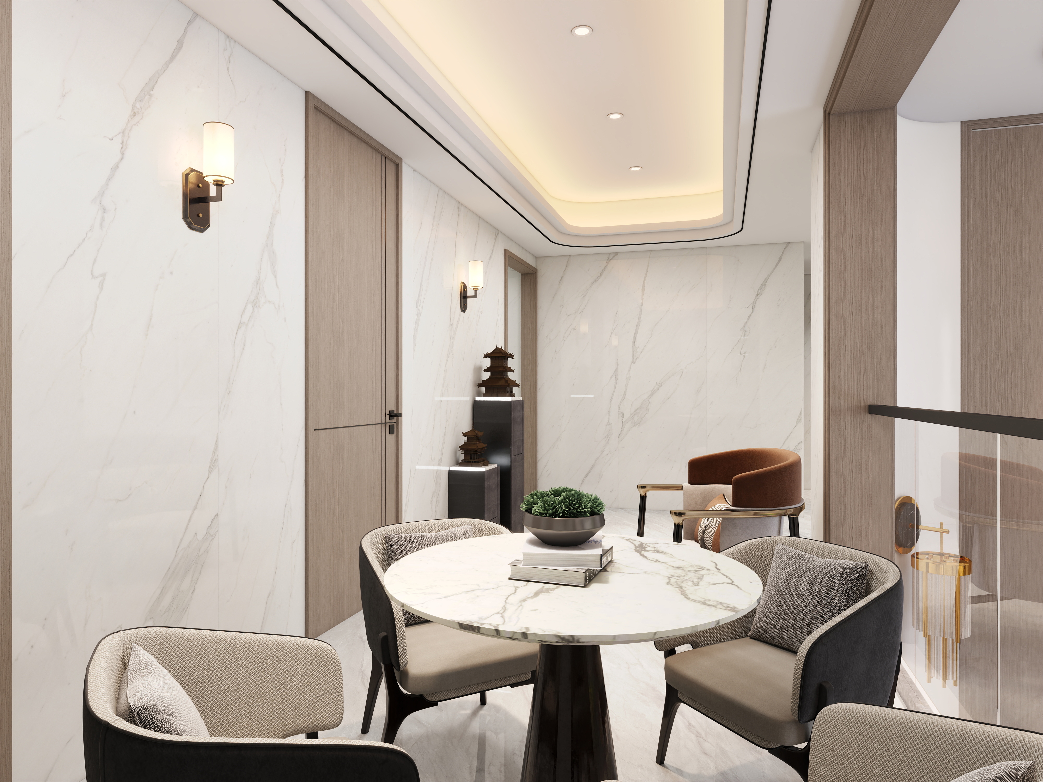 艺禾设计-142㎡新中式二层别墅装修效果图