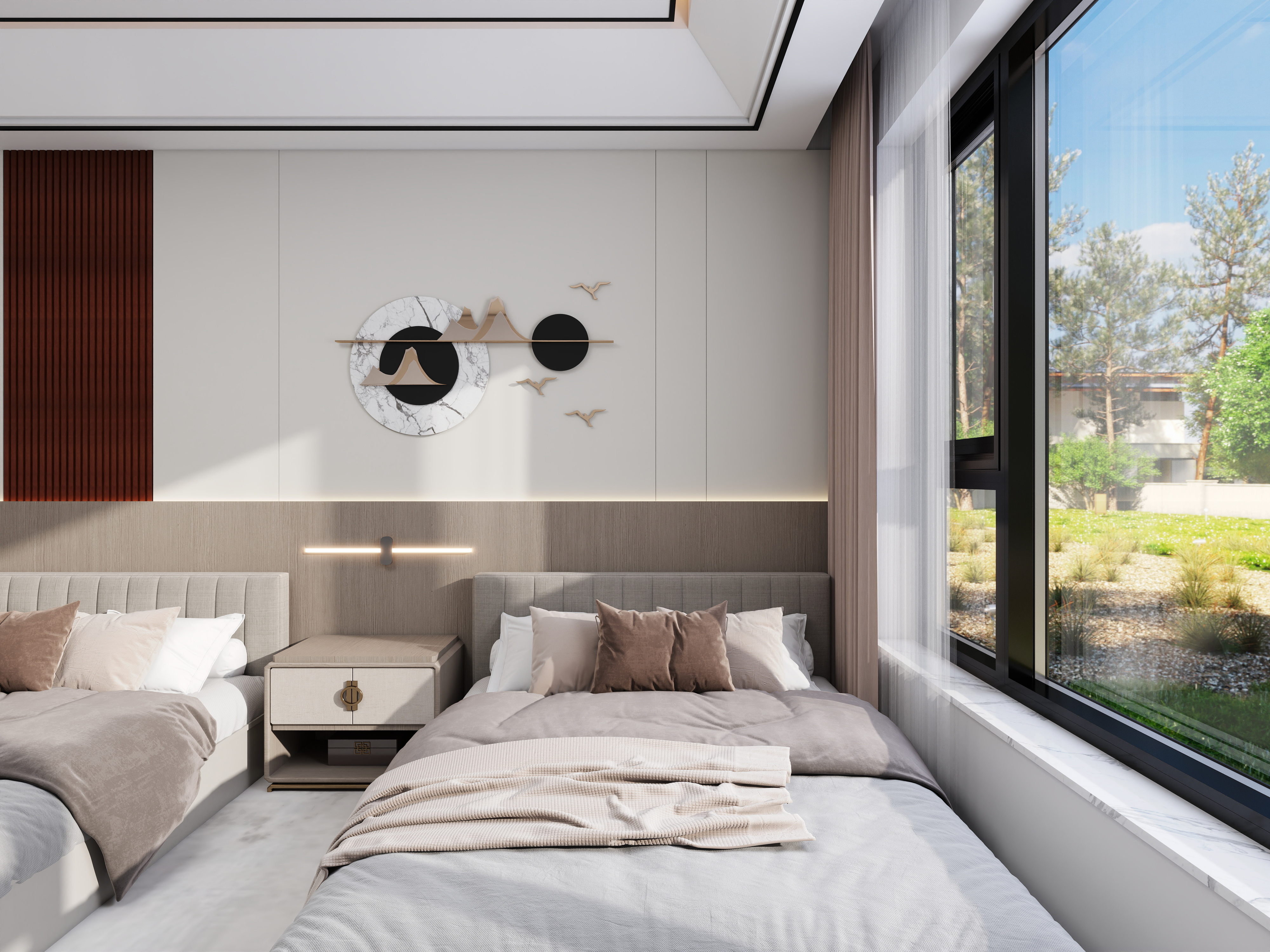 艺禾设计-142㎡新中式二层别墅装修效果图