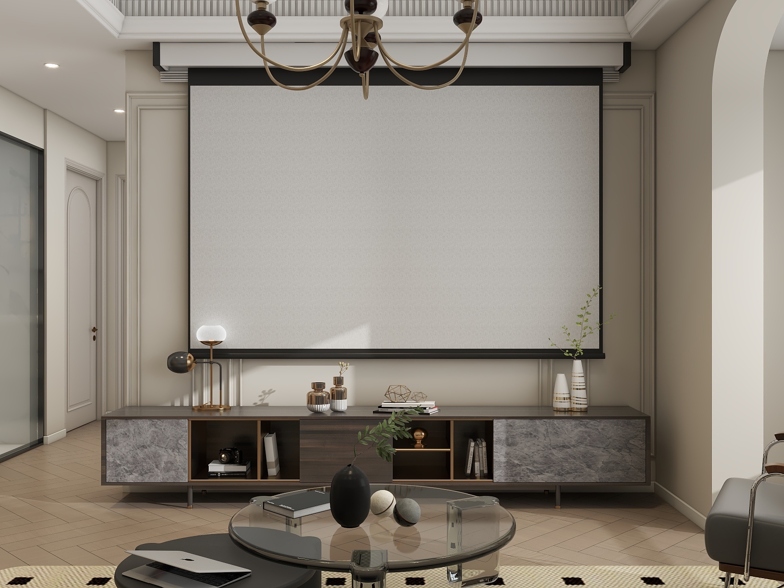 李青越-96方法式风格三居室装修效果图