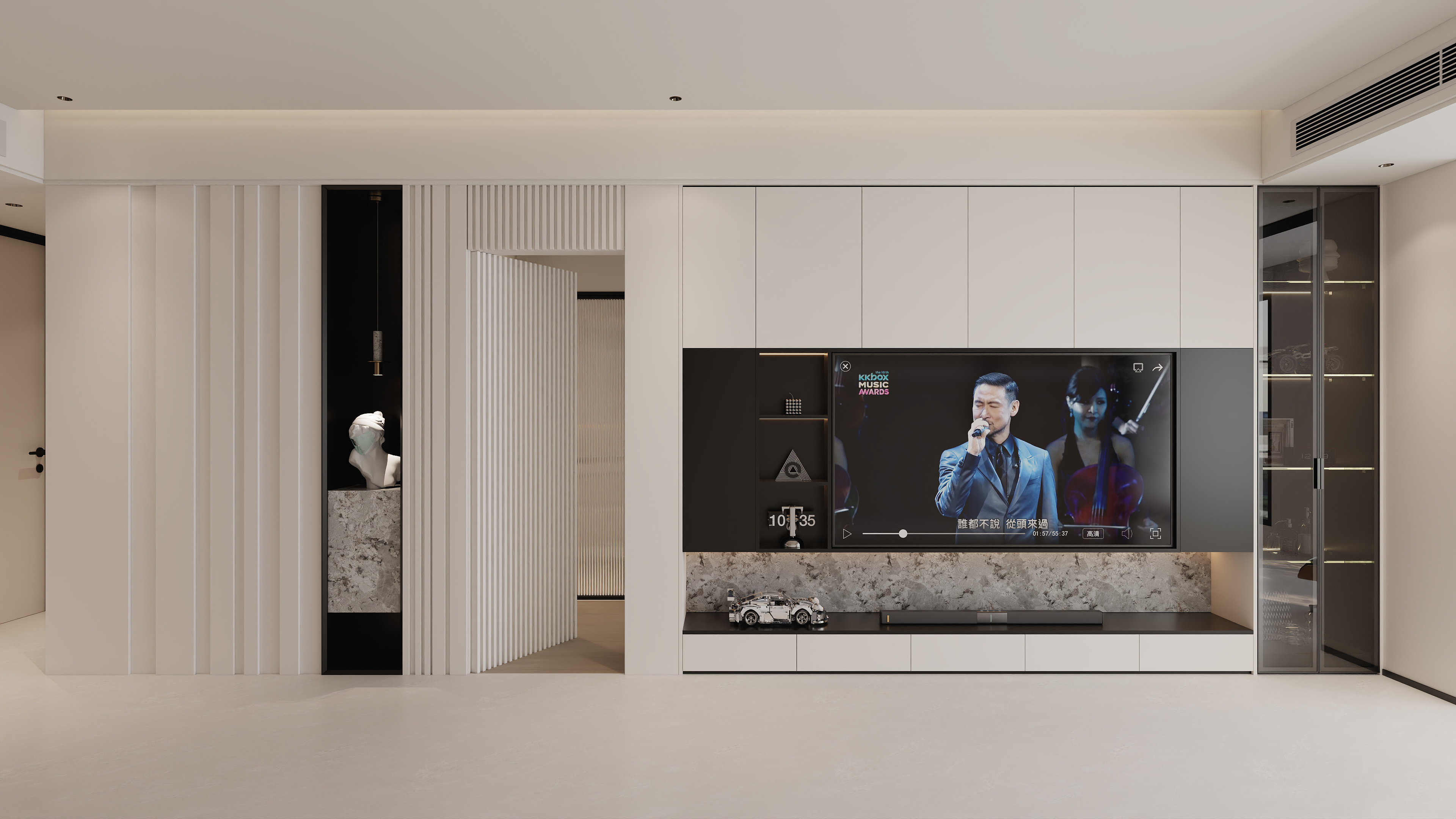 王飞丨星尘设计-现代黑白简约122㎡4室-装修设计方案