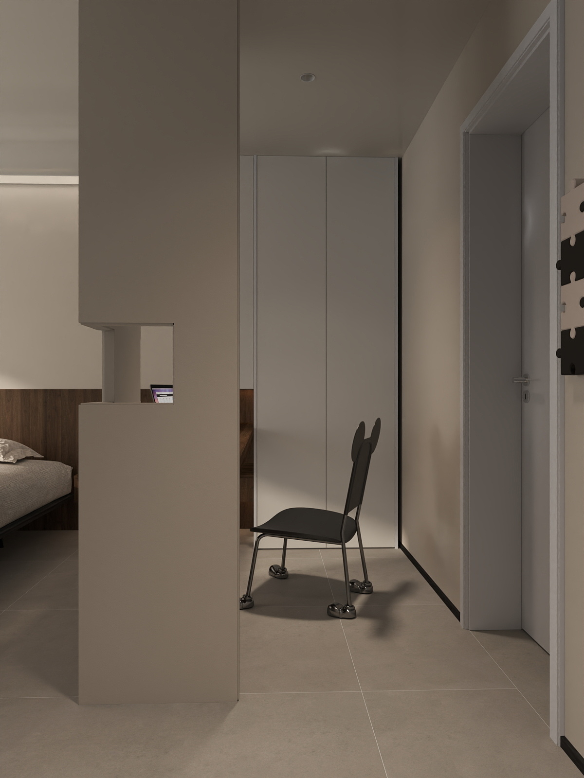 A周素人设计-130平3室中古奶油装修效果图