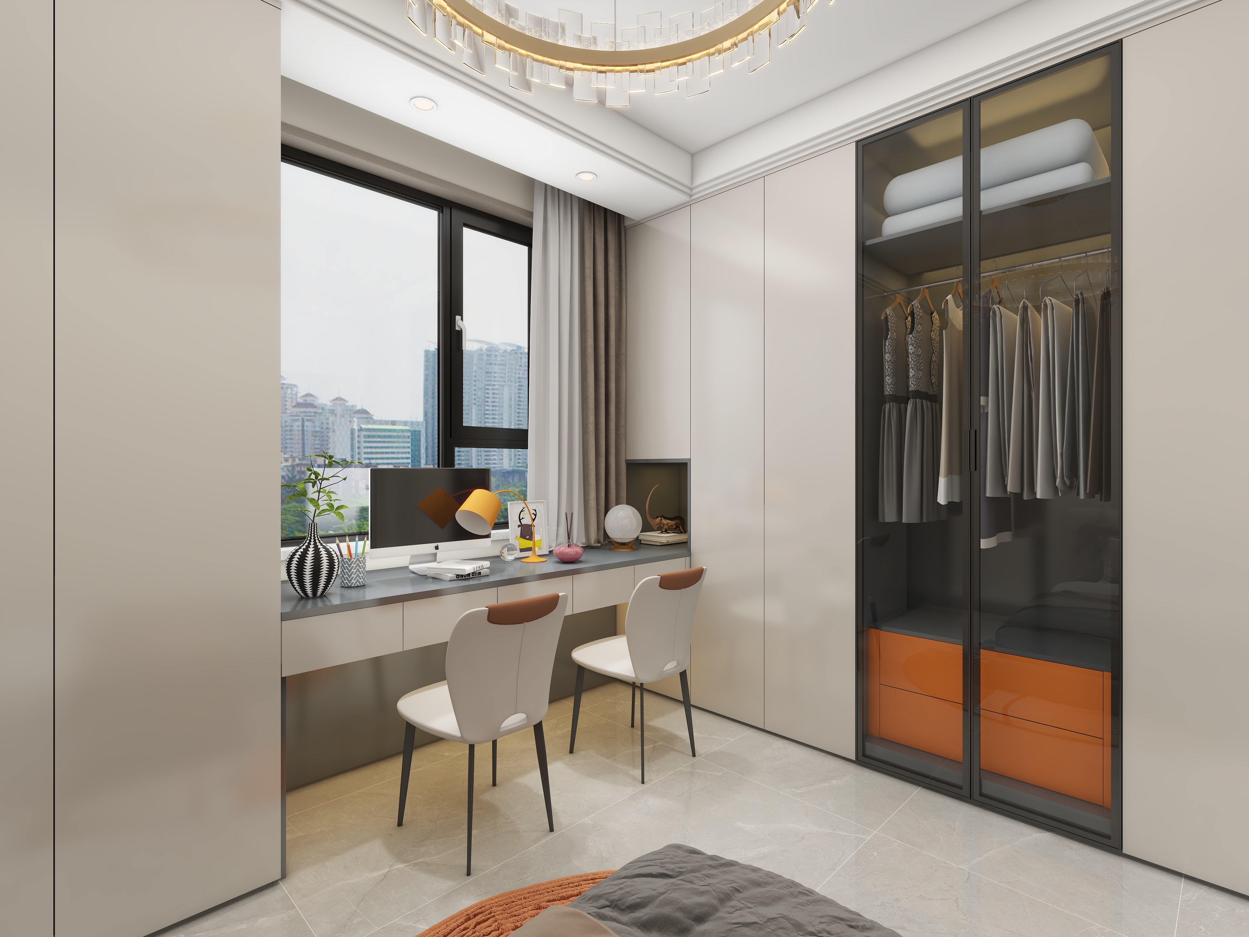 环宇0315-御馨花城112㎡2室装修效果图