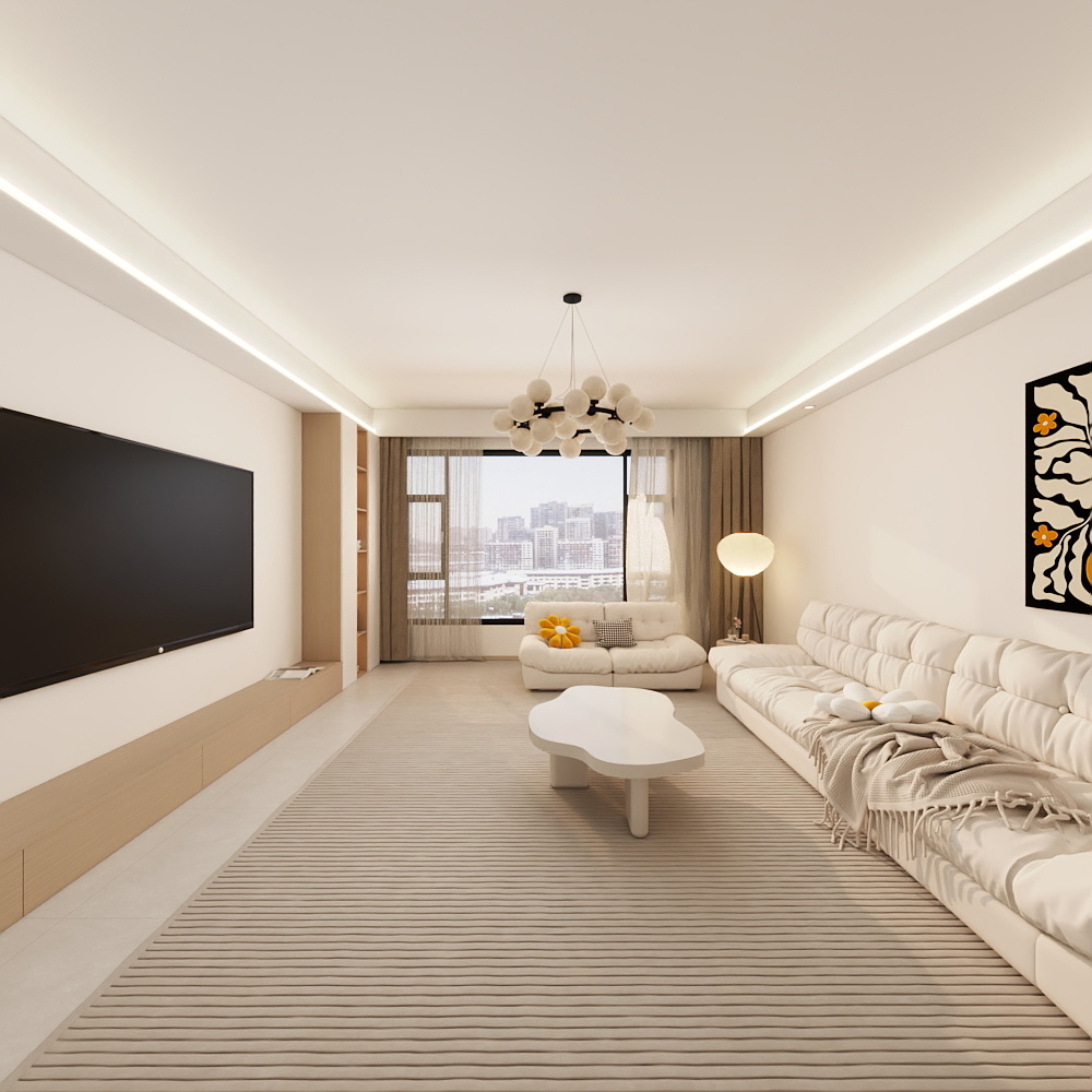 熹安筑境-113平奶油风装修效果图