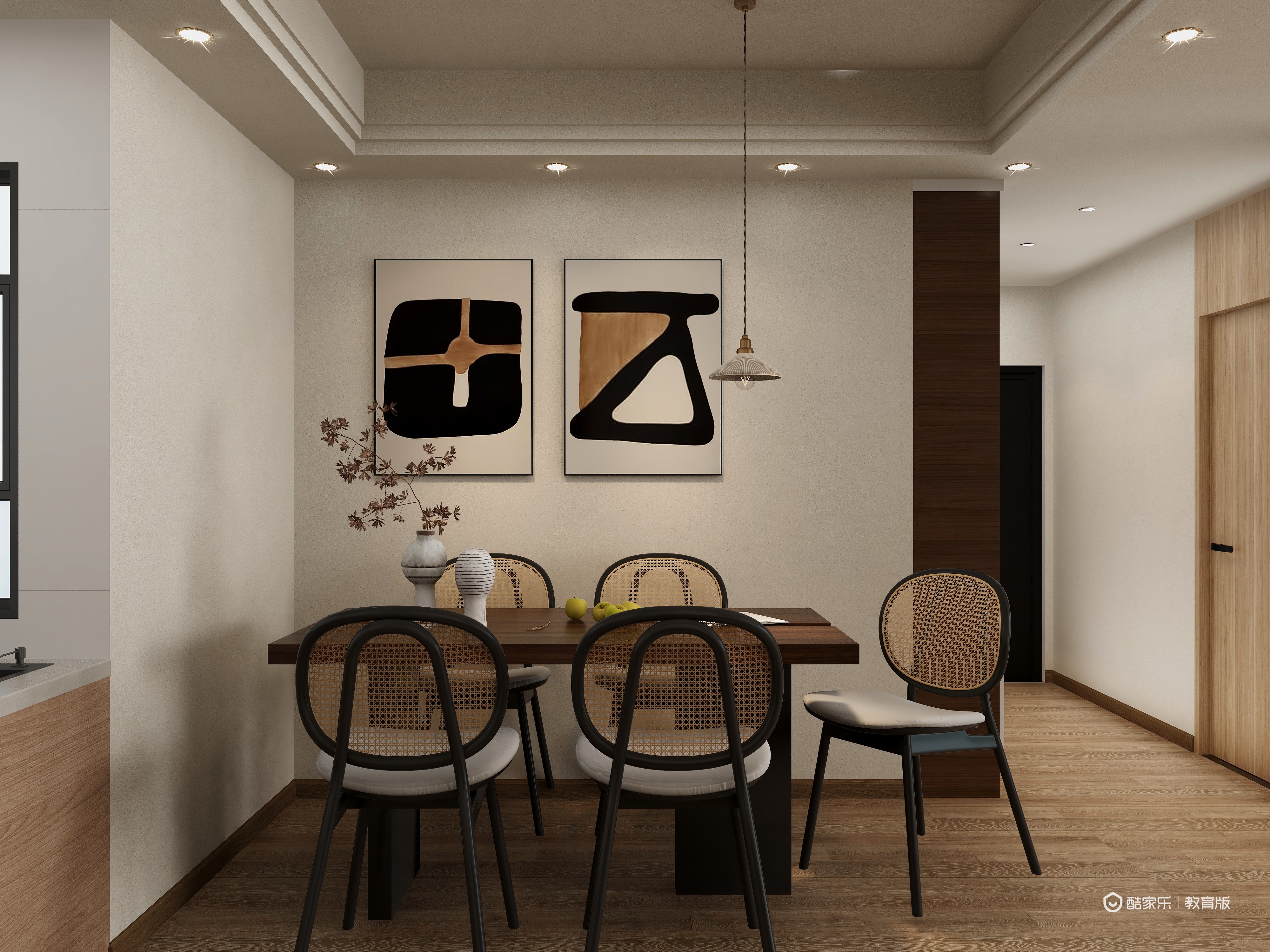 萌哩看海-凯旋一号上水湾原木133㎡4室装修效果图