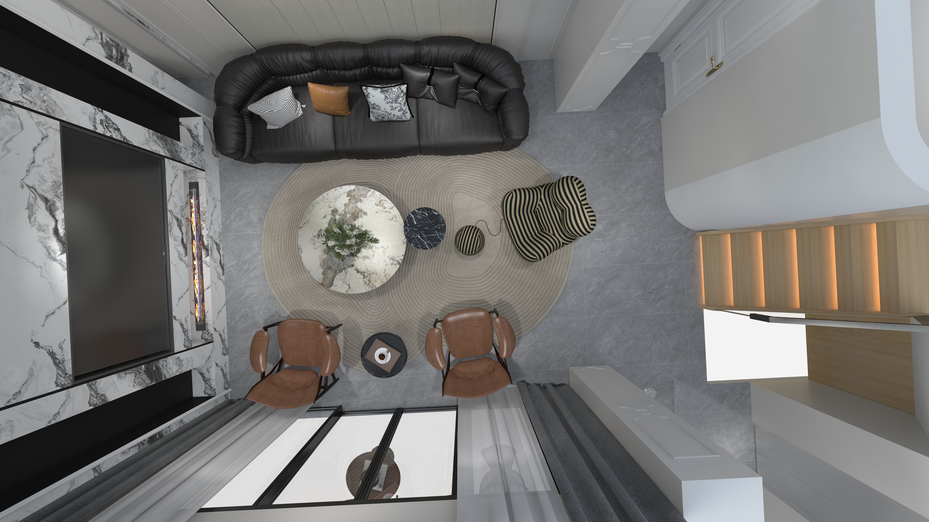 帘上家002-别墅挑空负一  加一楼客厅-软装-副本-副本-副本-装修设计方案