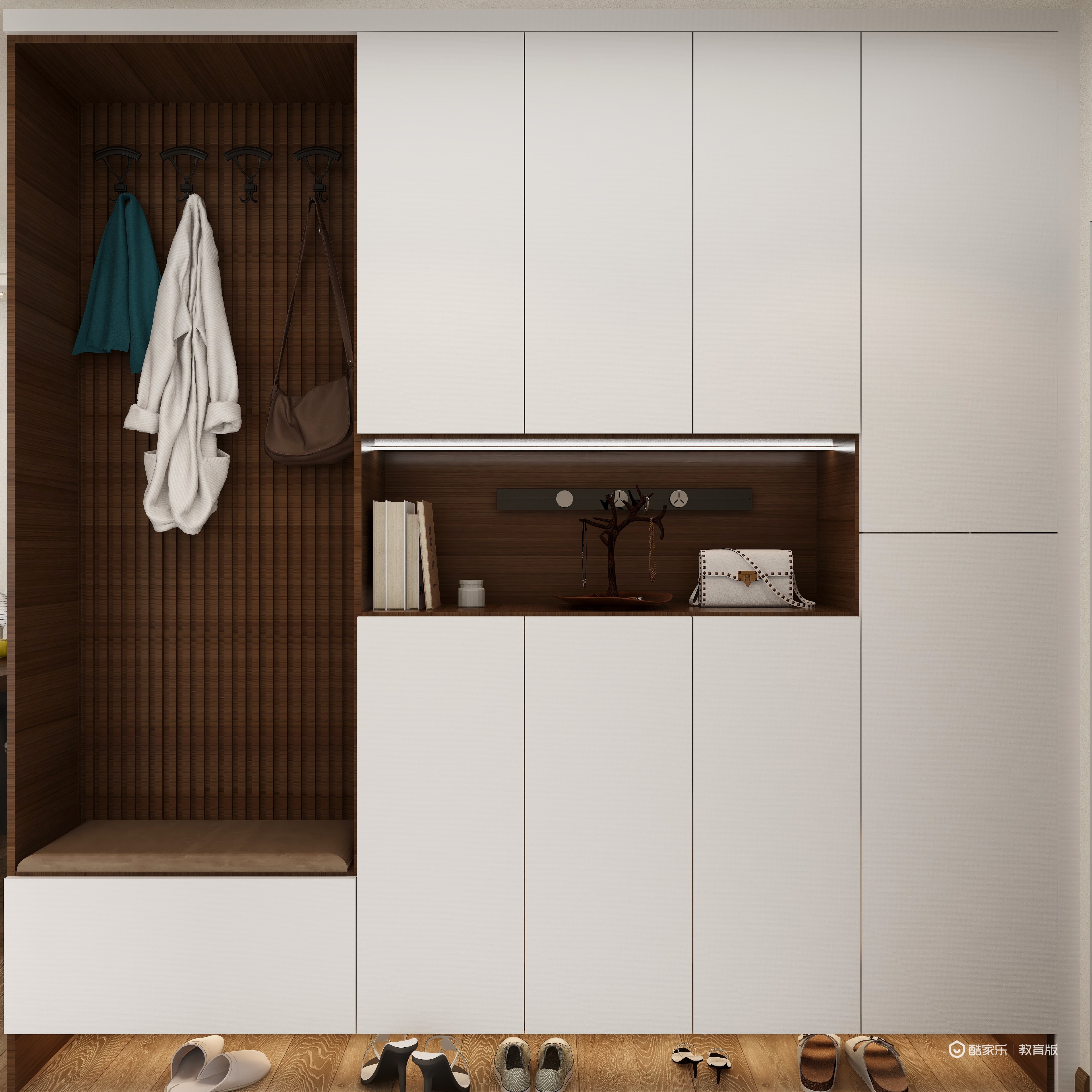 萌哩看海-凯旋一号上水湾原木133㎡4室装修效果图