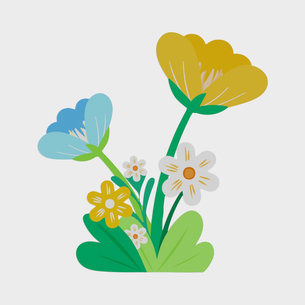 卡通花墙饰