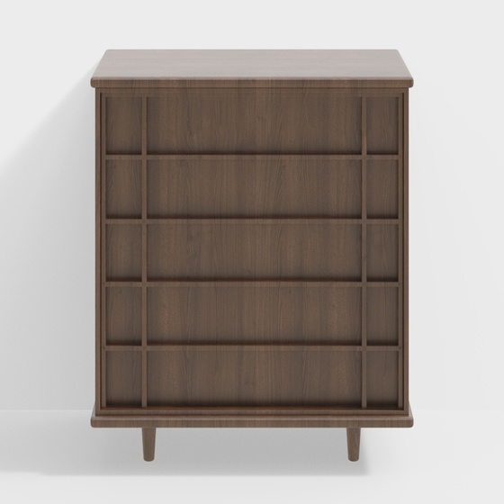 Cabinet with Ancient Elegance and Minimalist Design 3D Model in Brown