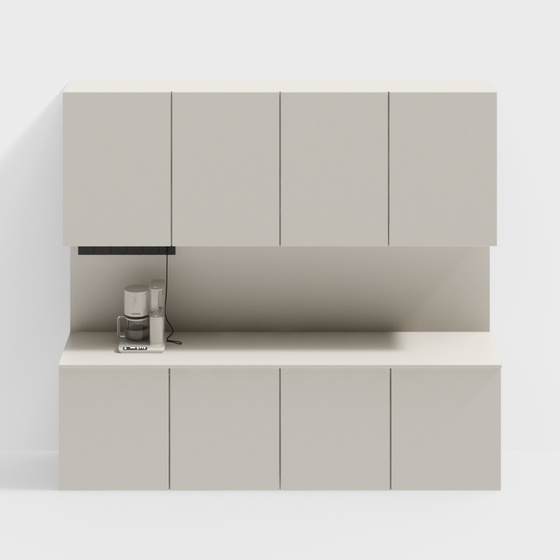 Beige Modern Sideboard 3D Model for Dining Spaces