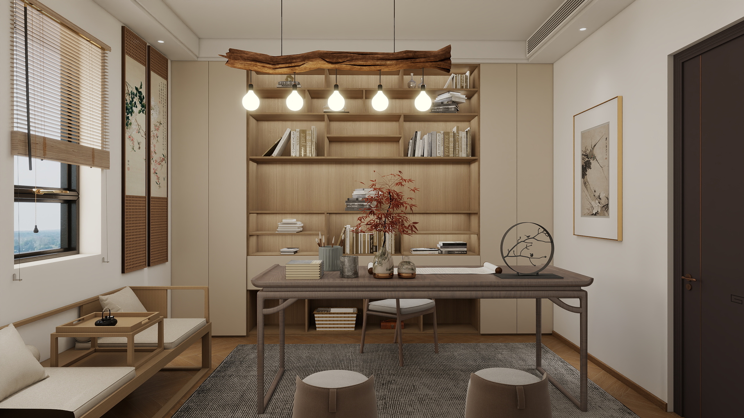 郑谋仁I向前设计-126m²宋氏新中式装修效果图