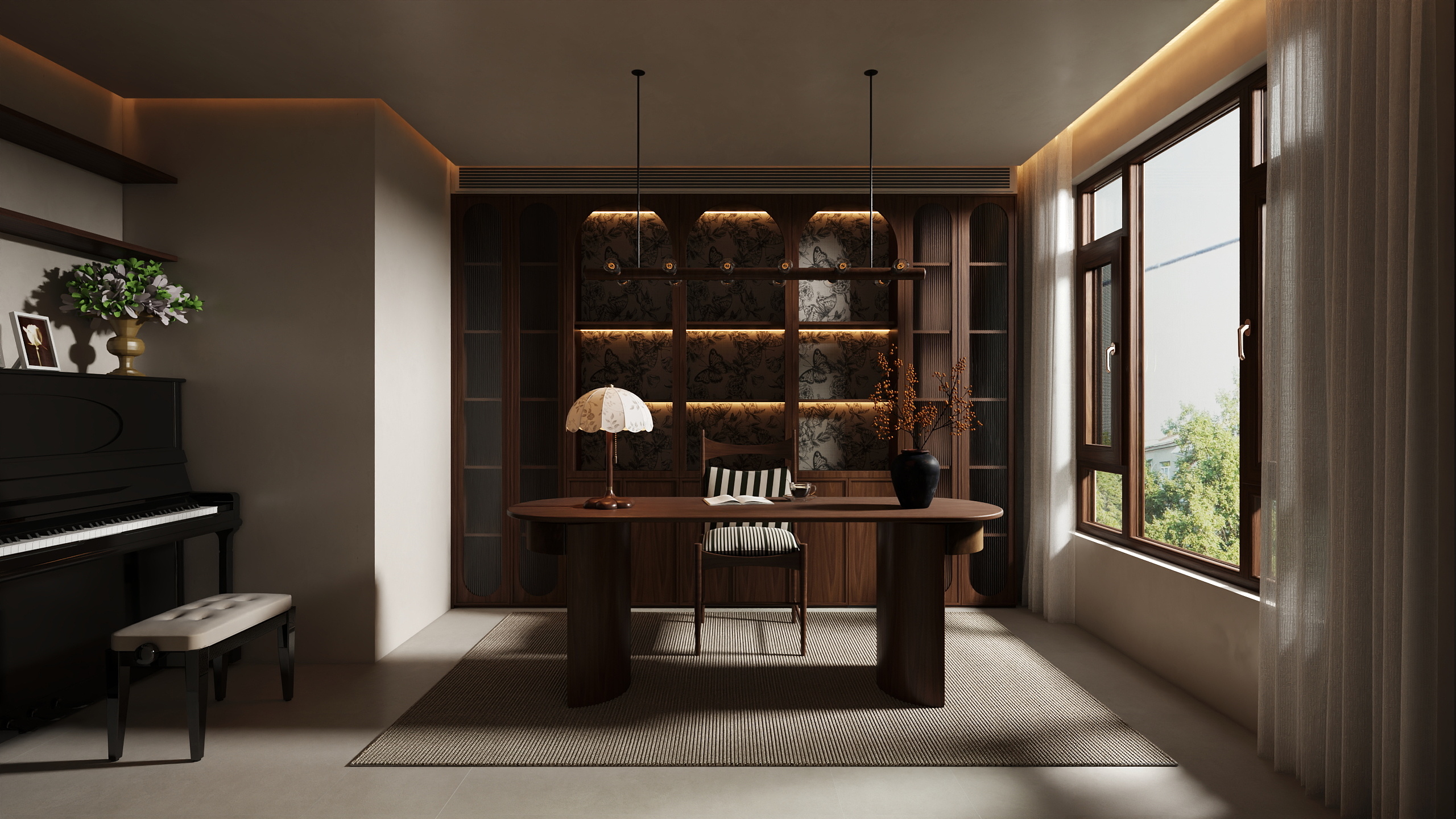 刁鸿飞-侘寂113㎡3室装修效果图