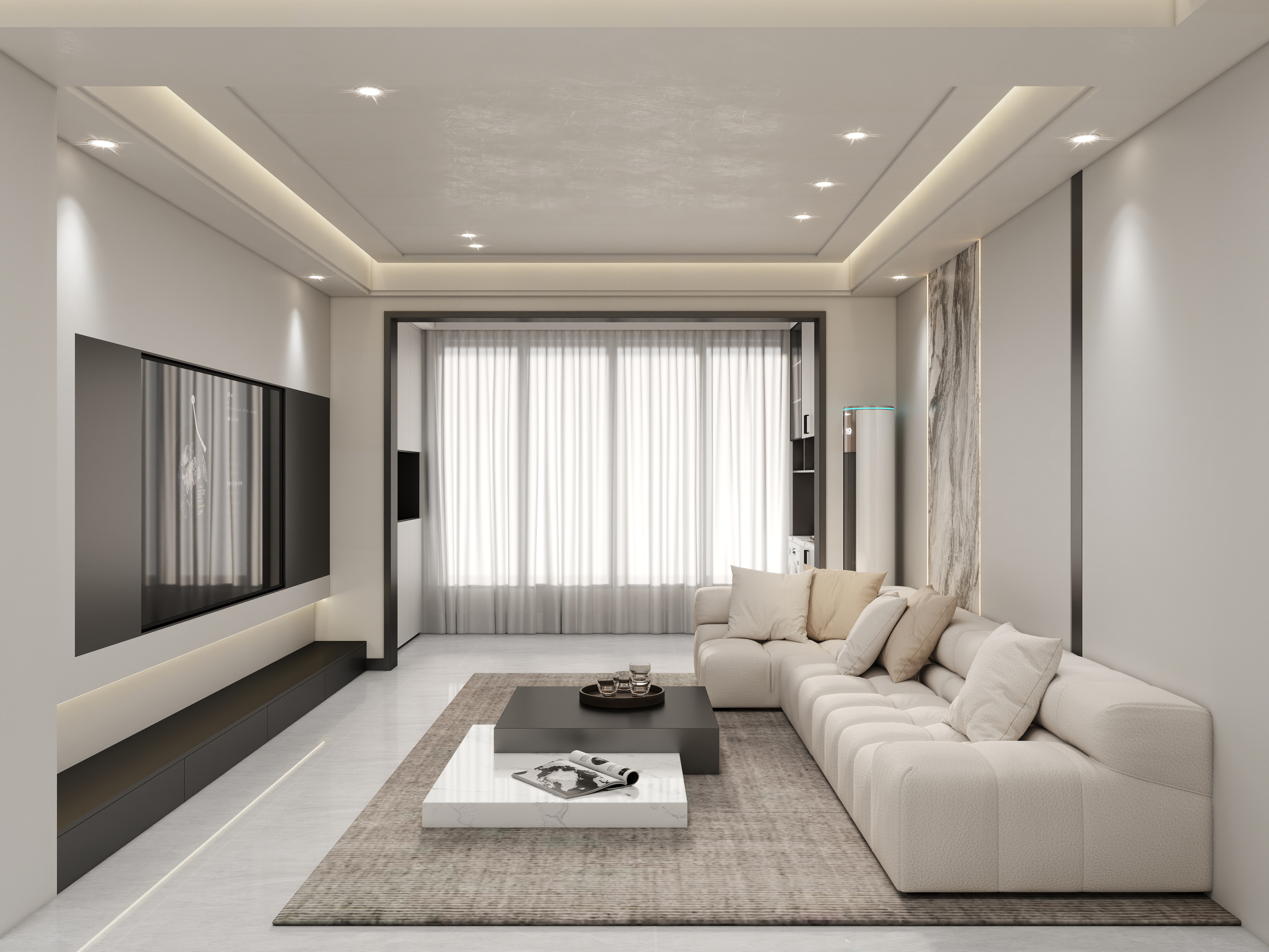 壹诺设计工作室-112㎡2室-现代简约 装修效果图