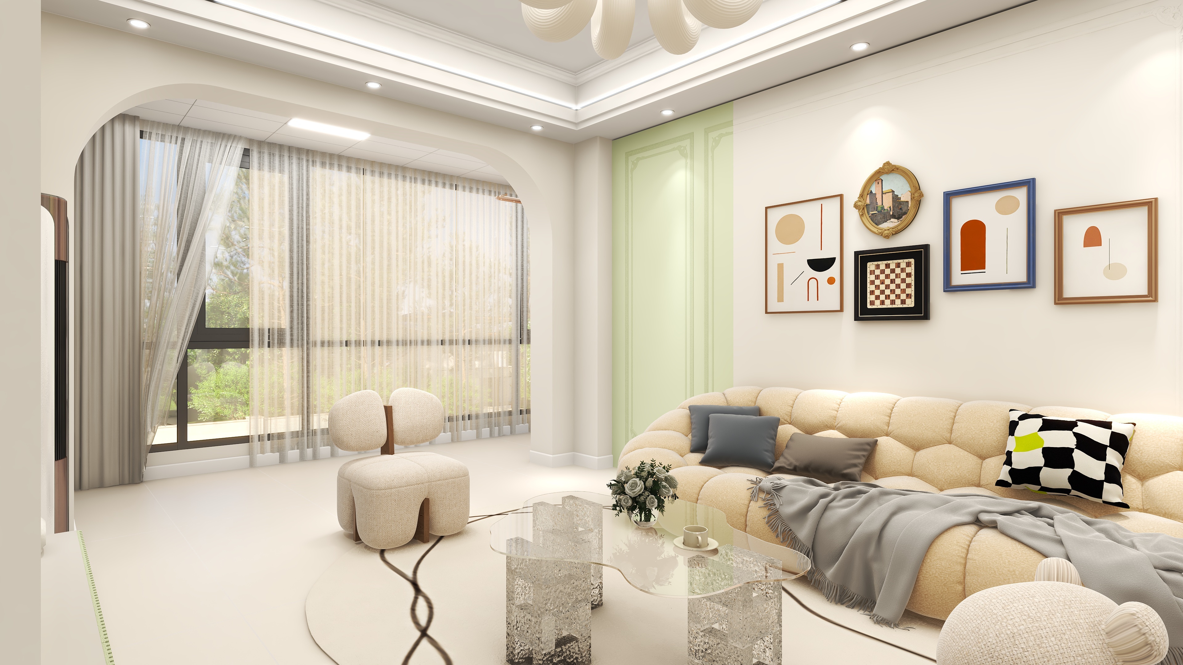 设计师王大瑞1-法式奶油风格装修效果图