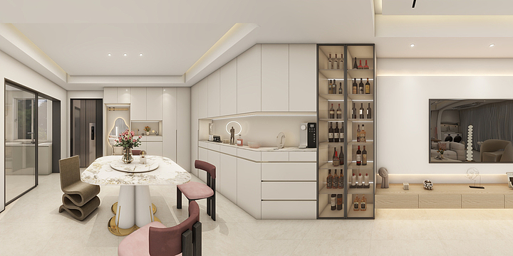 一熹设计-盛泽天铂-奶油-装修设计方案