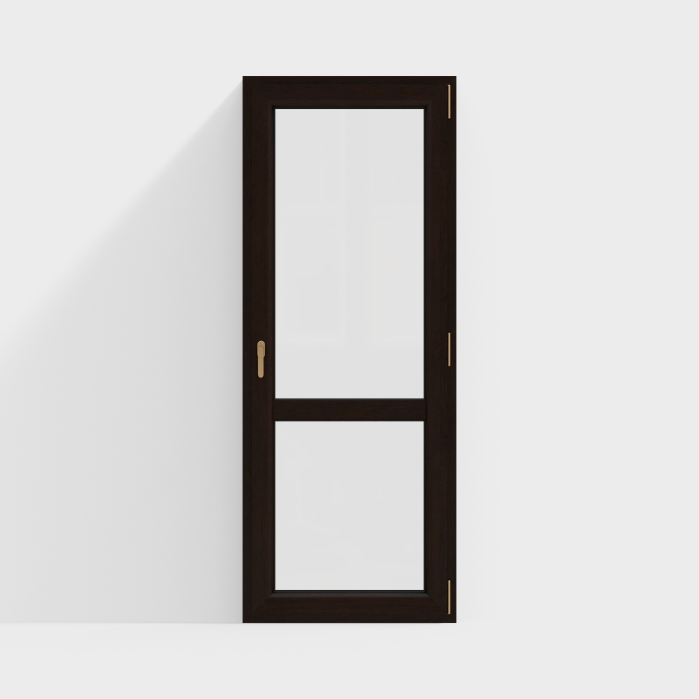 现代实木平开窗3D模型