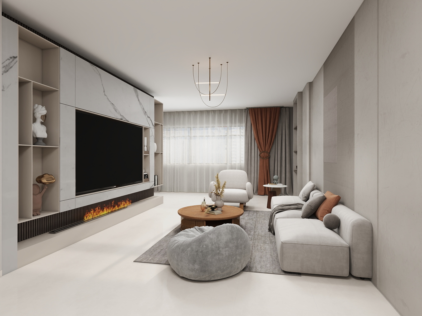 亚美装饰设计-恒兴·幸福城宅寂风装修效果图