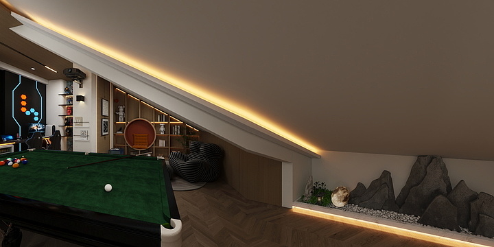 山止川行空间设计丨程宇鹏-长安麓府8-1-602 孙先生台球桌-装修设计方案
