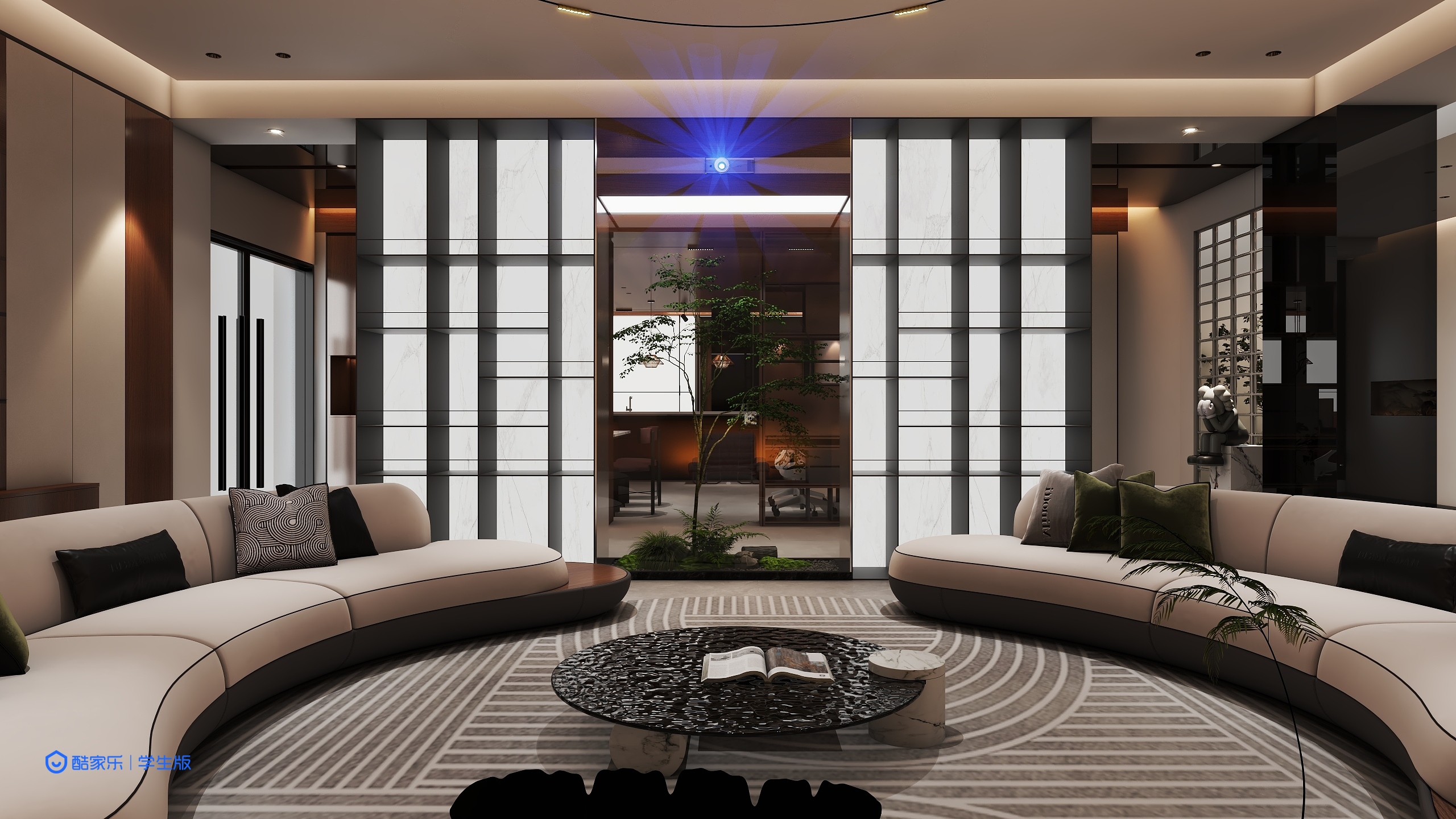 轩设计师-雄镇定制家具设计-3上色的灯光2-装修设计方案