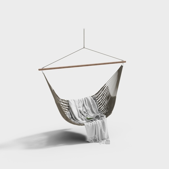 Scandinavian Hammock Swing 3D Model in Black