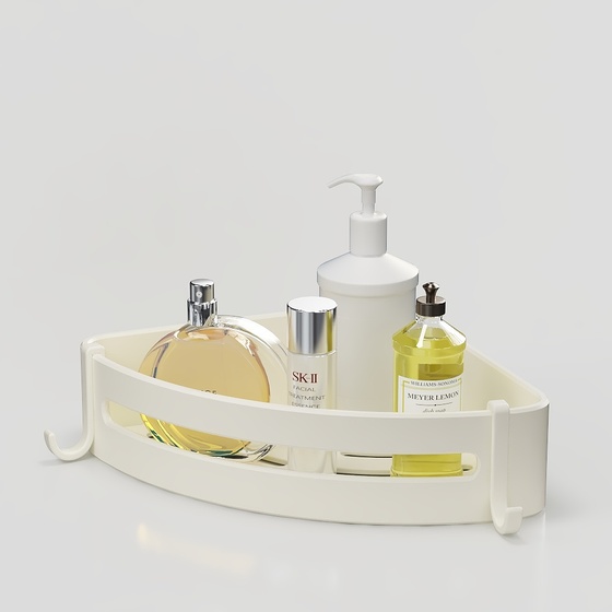 Minimalist Bathroom Triangular Shelf in Beige