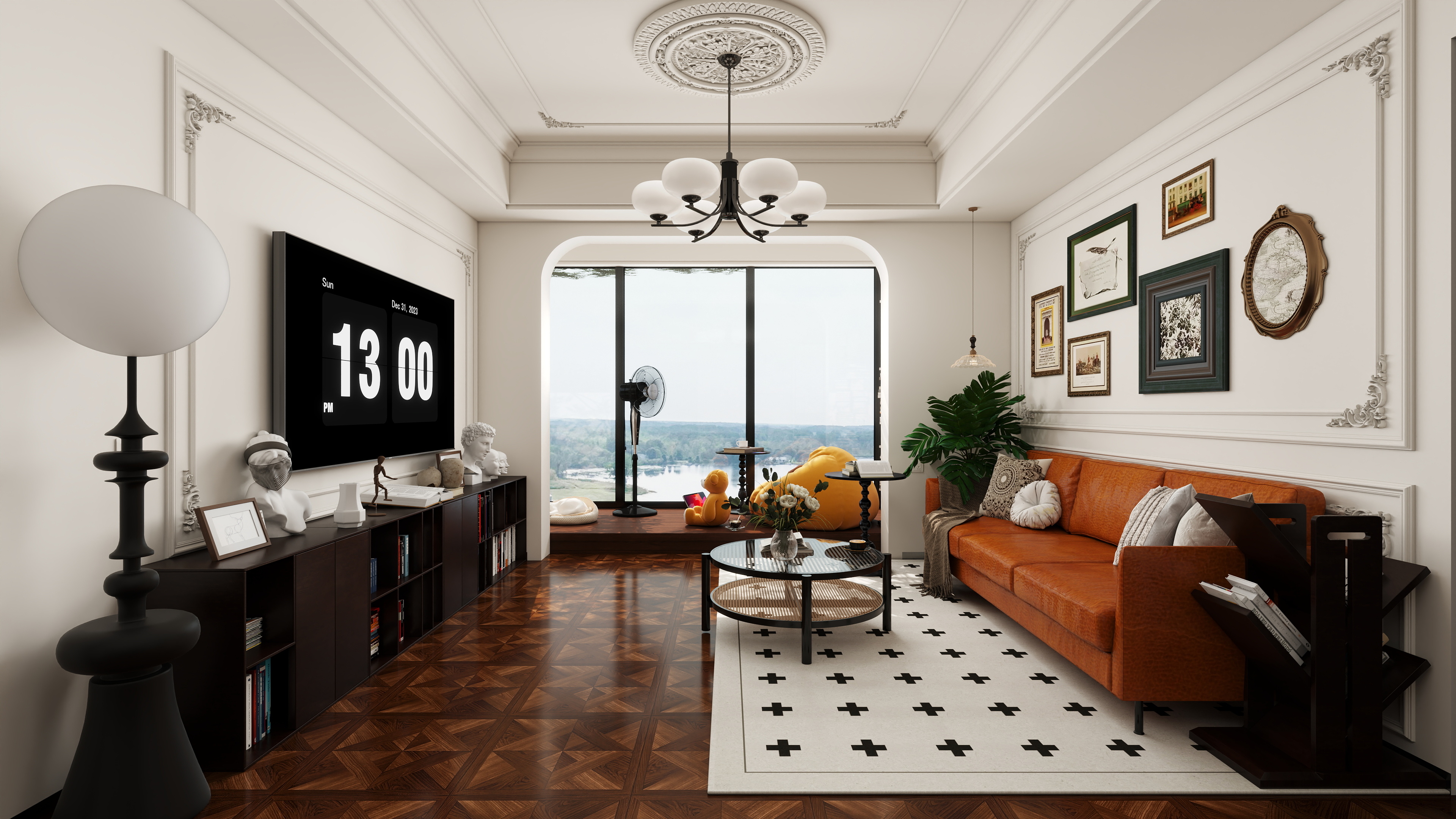 一涧设计-美式中古风南桥雅居74m²-装修设计方案