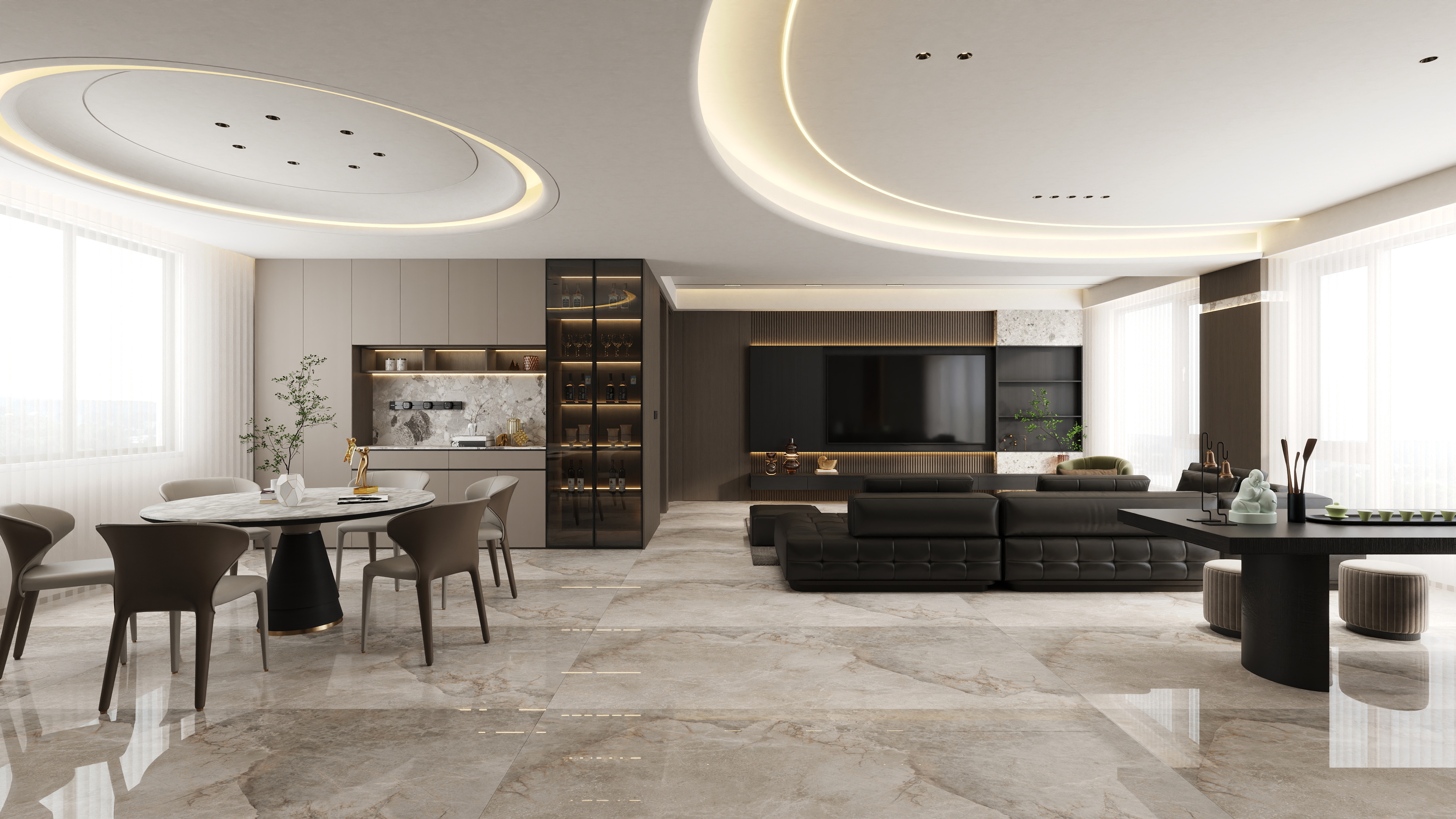 姜丨设计-天铂院子168㎡意式极简-装修设计方案