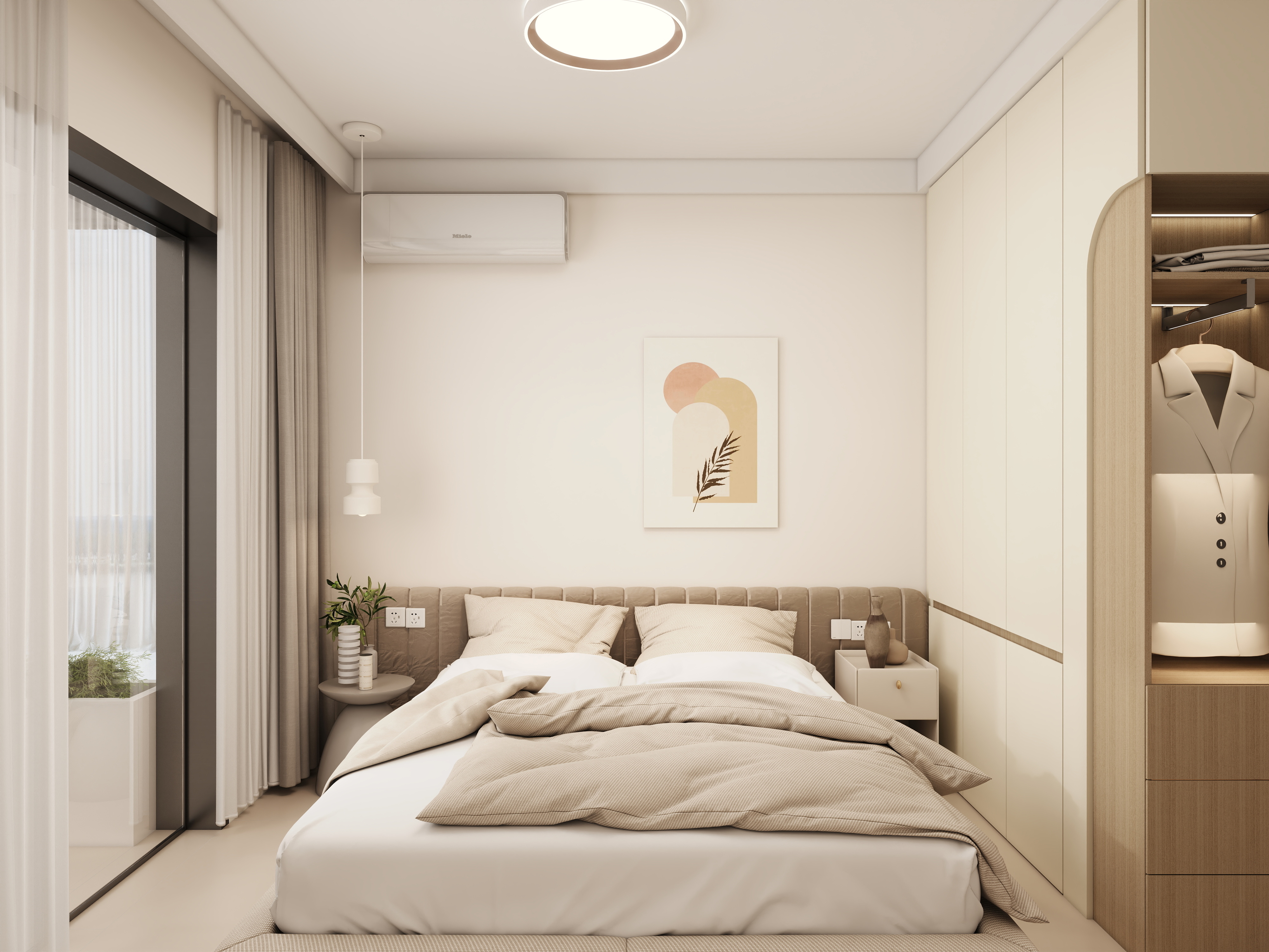 李佳洋-长沙公望府-现代奶油风装修效果图