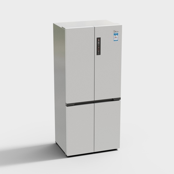 Smart Refrigerator 3D Model in Gray