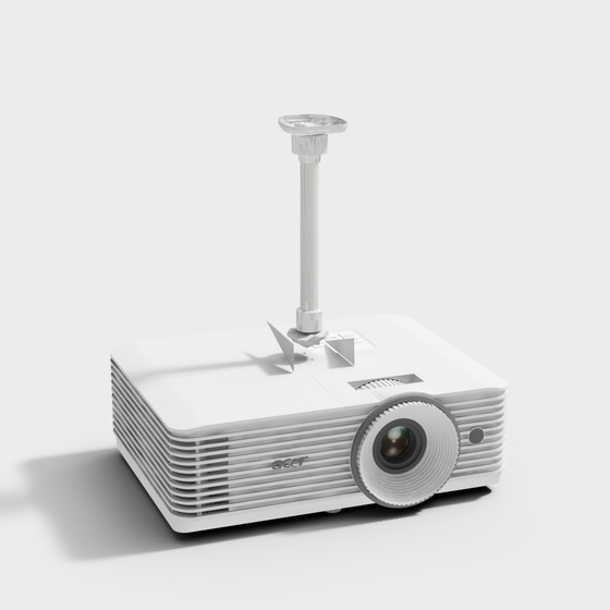 Ceiling-Mounted Projector 3D Model in White