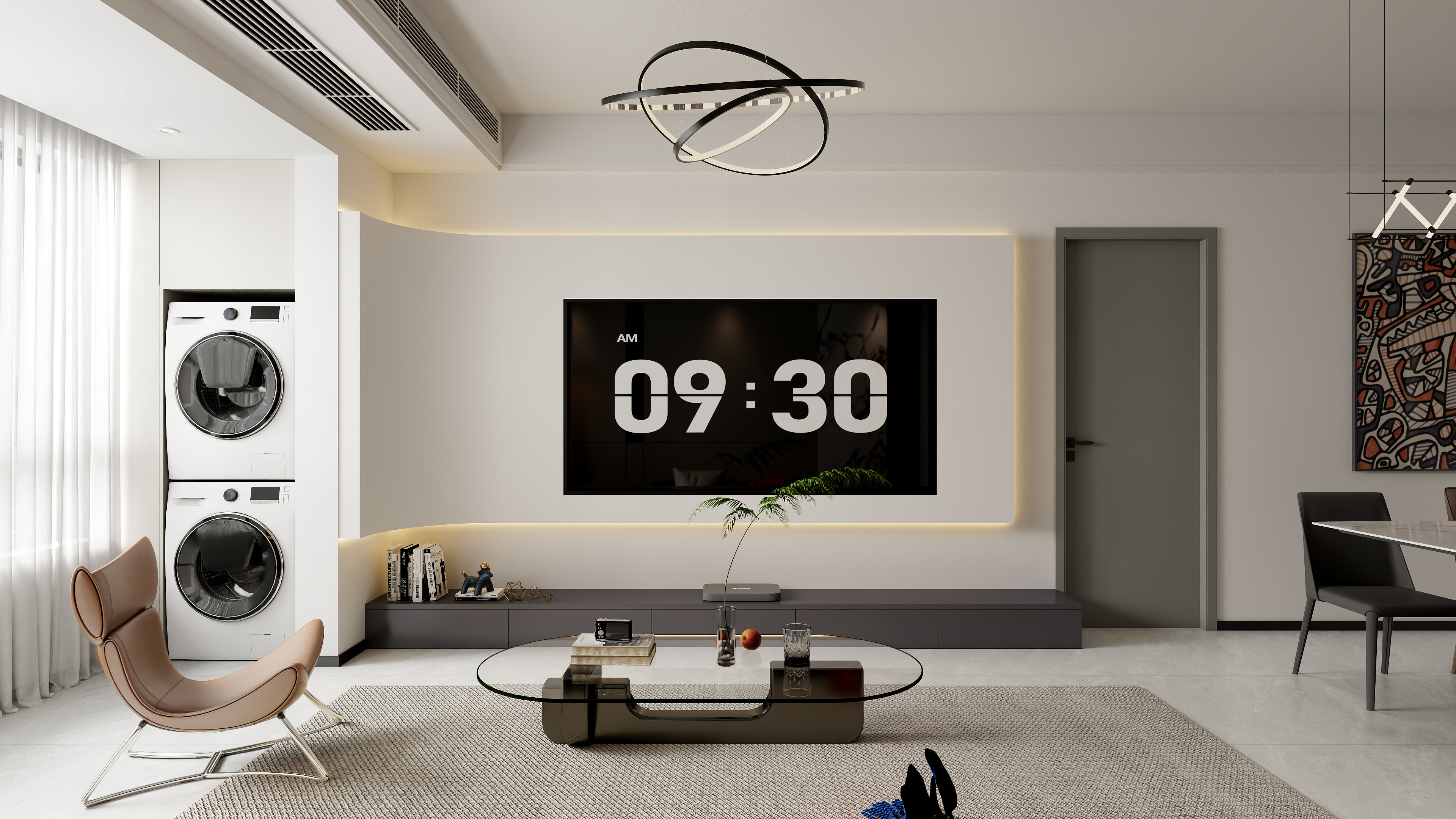 王玻-82m平方两室一卫 黑白灰-装修设计方案