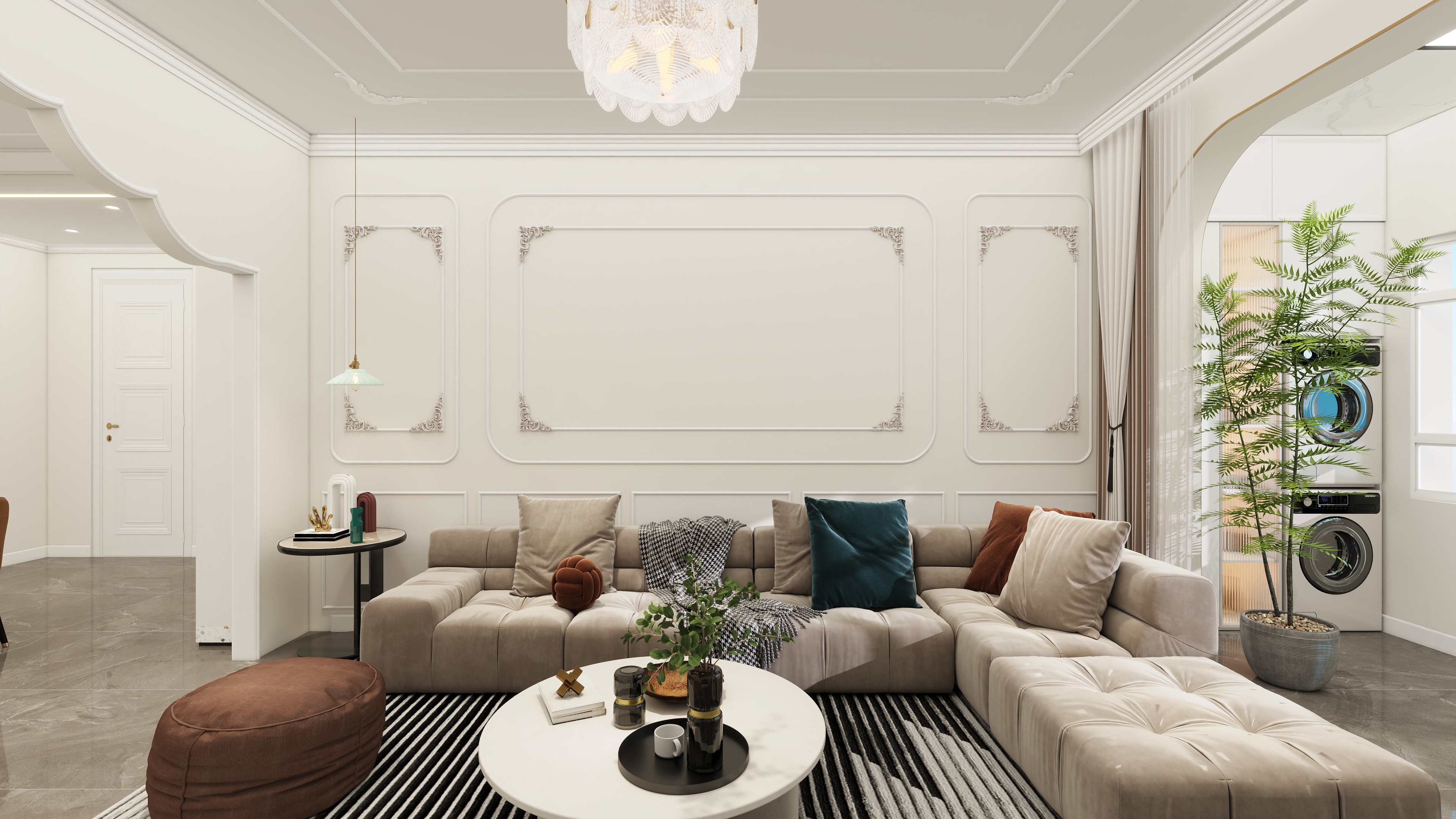 刘月-法式奶油110㎡3室-装修设计方案