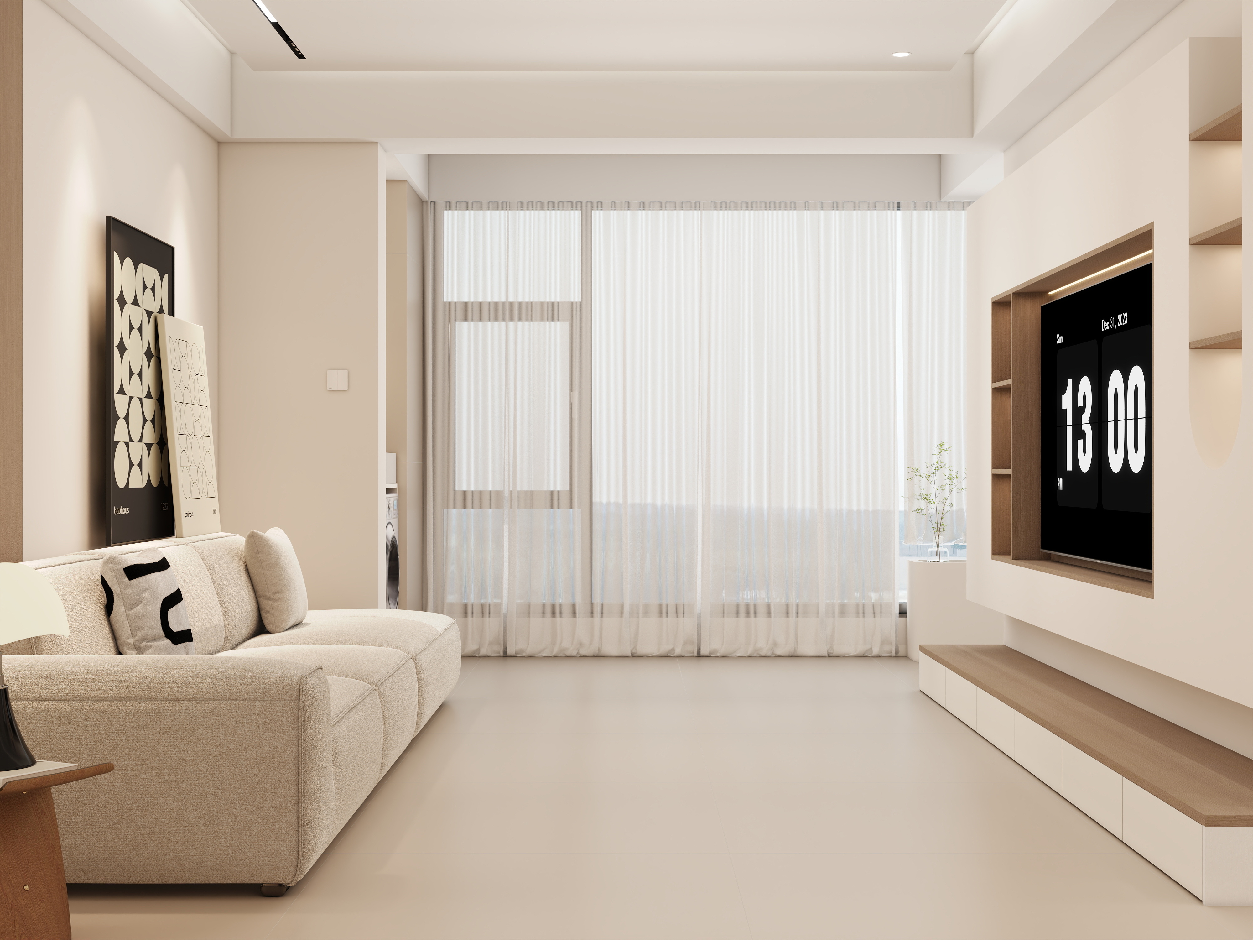 李佳洋-长沙公望府-现代奶油风装修效果图