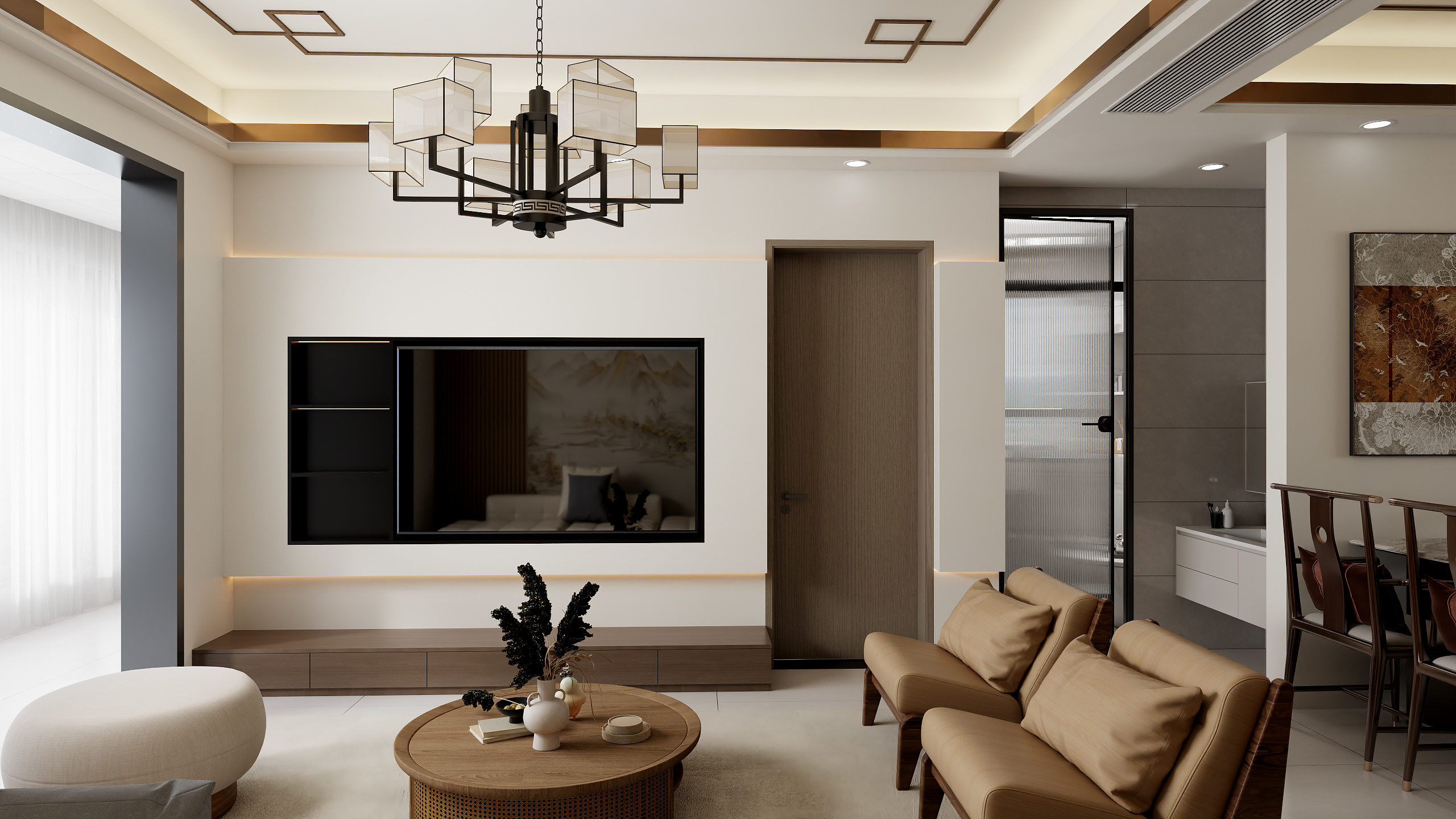 欧派全案设计师-陶工-御景新城新中式120平-装修设计方案