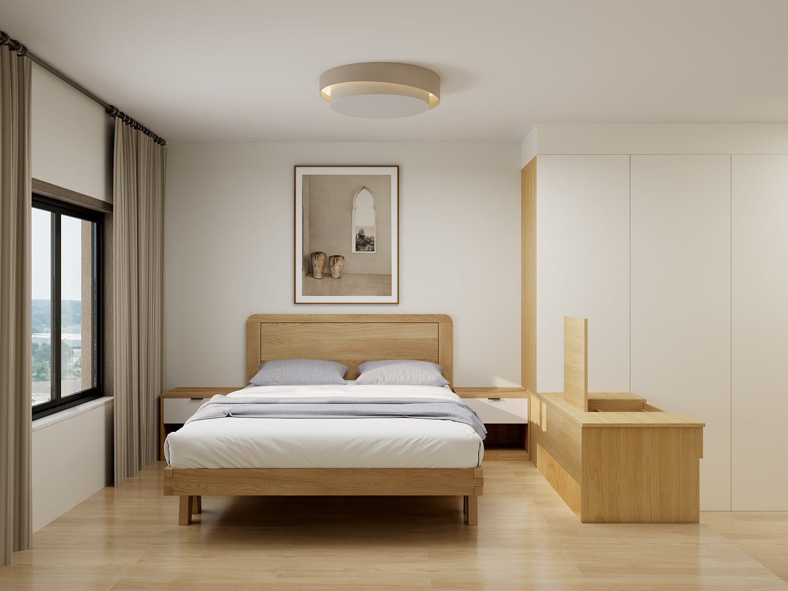 100元设计方案-84m²原木简约风格装修效果图