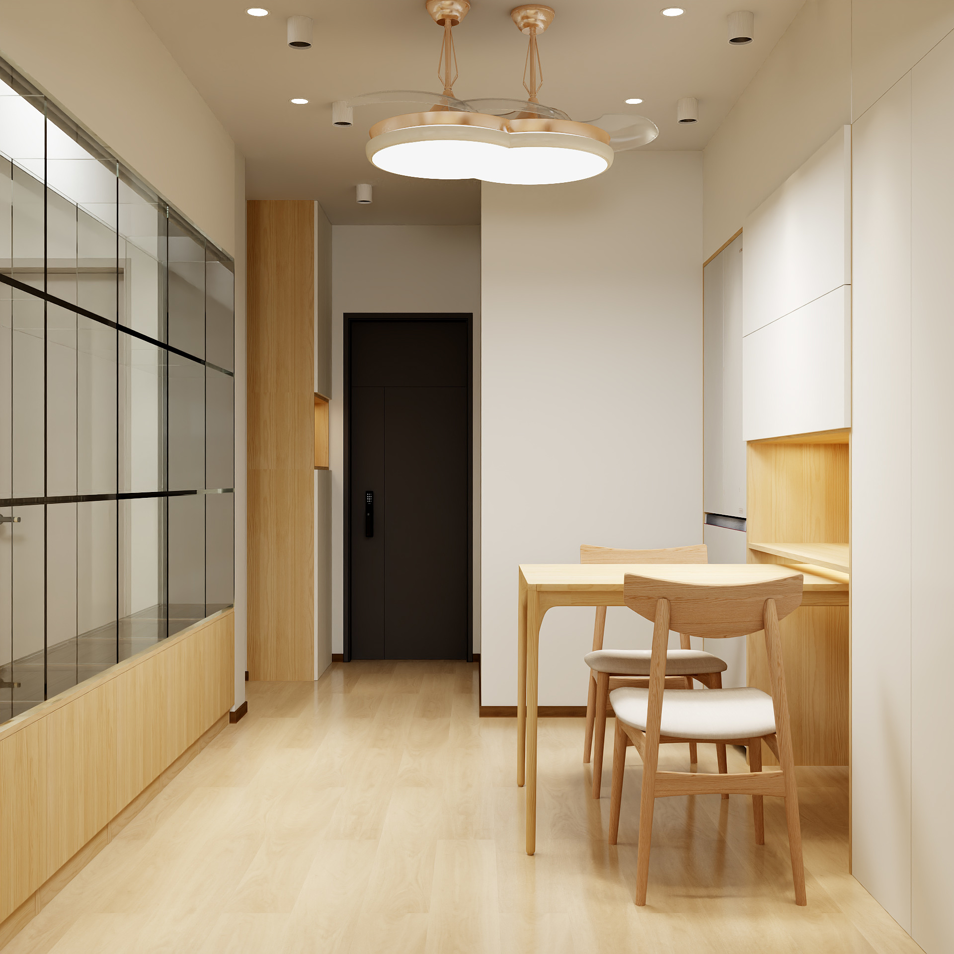 壹维空间设计-84m²原木简约风格装修效果图