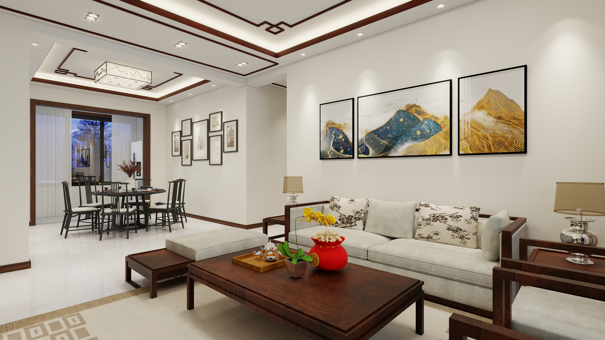 智善装饰-龙湖公馆新中式156㎡四室两厅两卫-装修设计方案