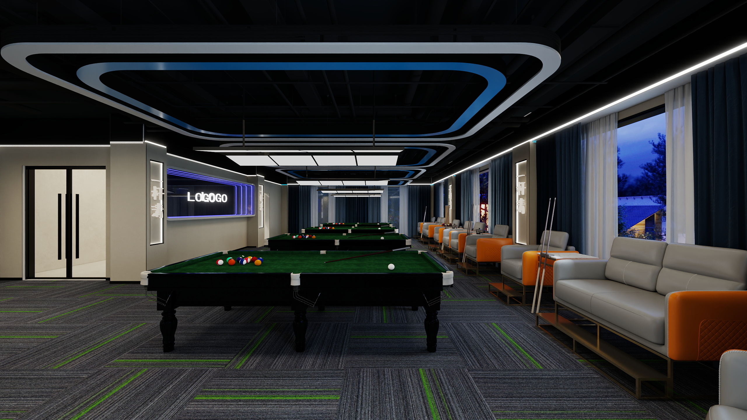 设计师小李同志-一杆清台球-装修设计方案