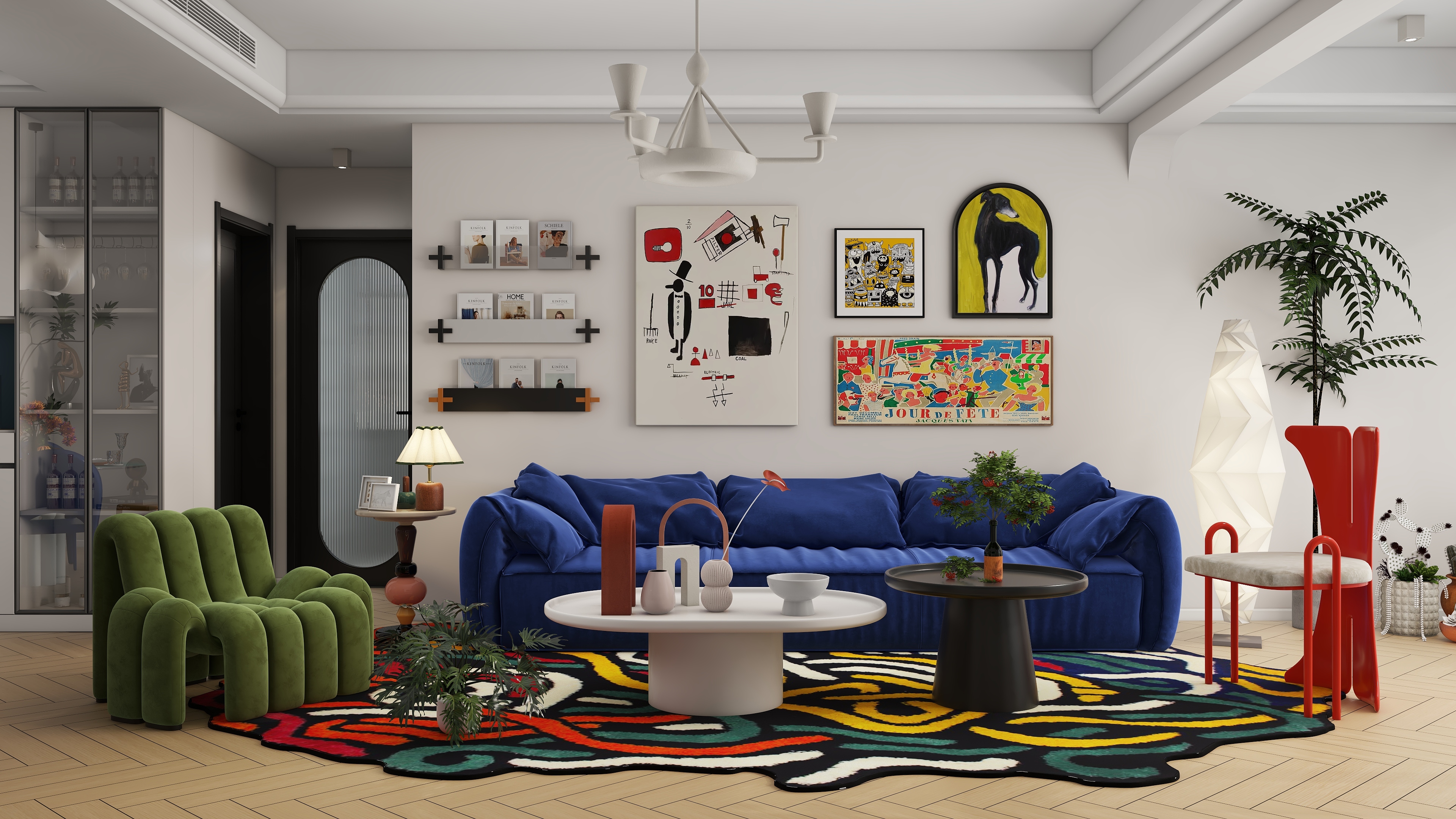 设计师邓杰-现代多巴胺撞色-装修设计方案