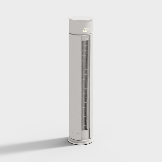 Gray Vertical Air Conditioner 3D Model for Efficient Cooling