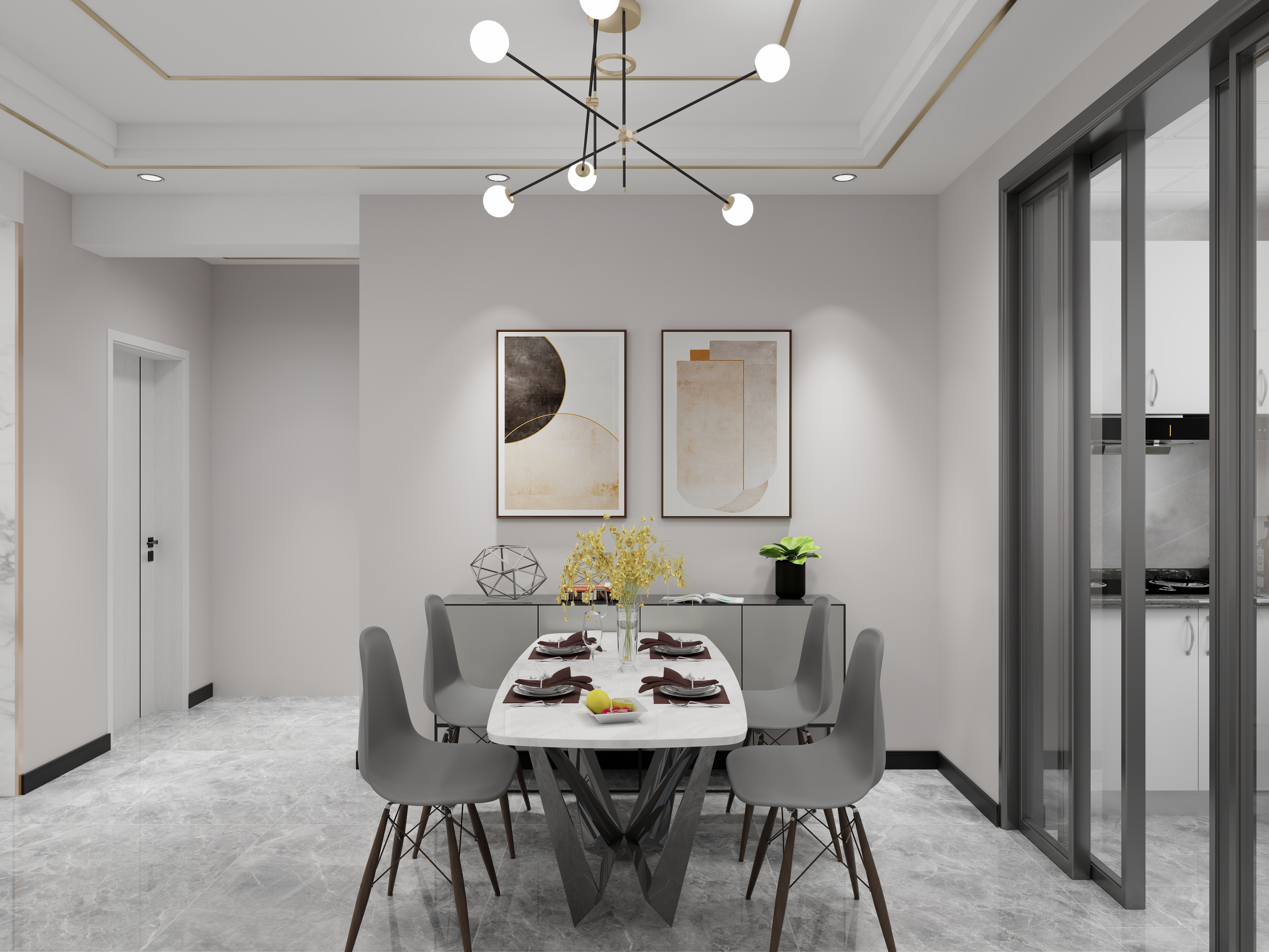 艺雅丽-143平现代简约 装修效果图