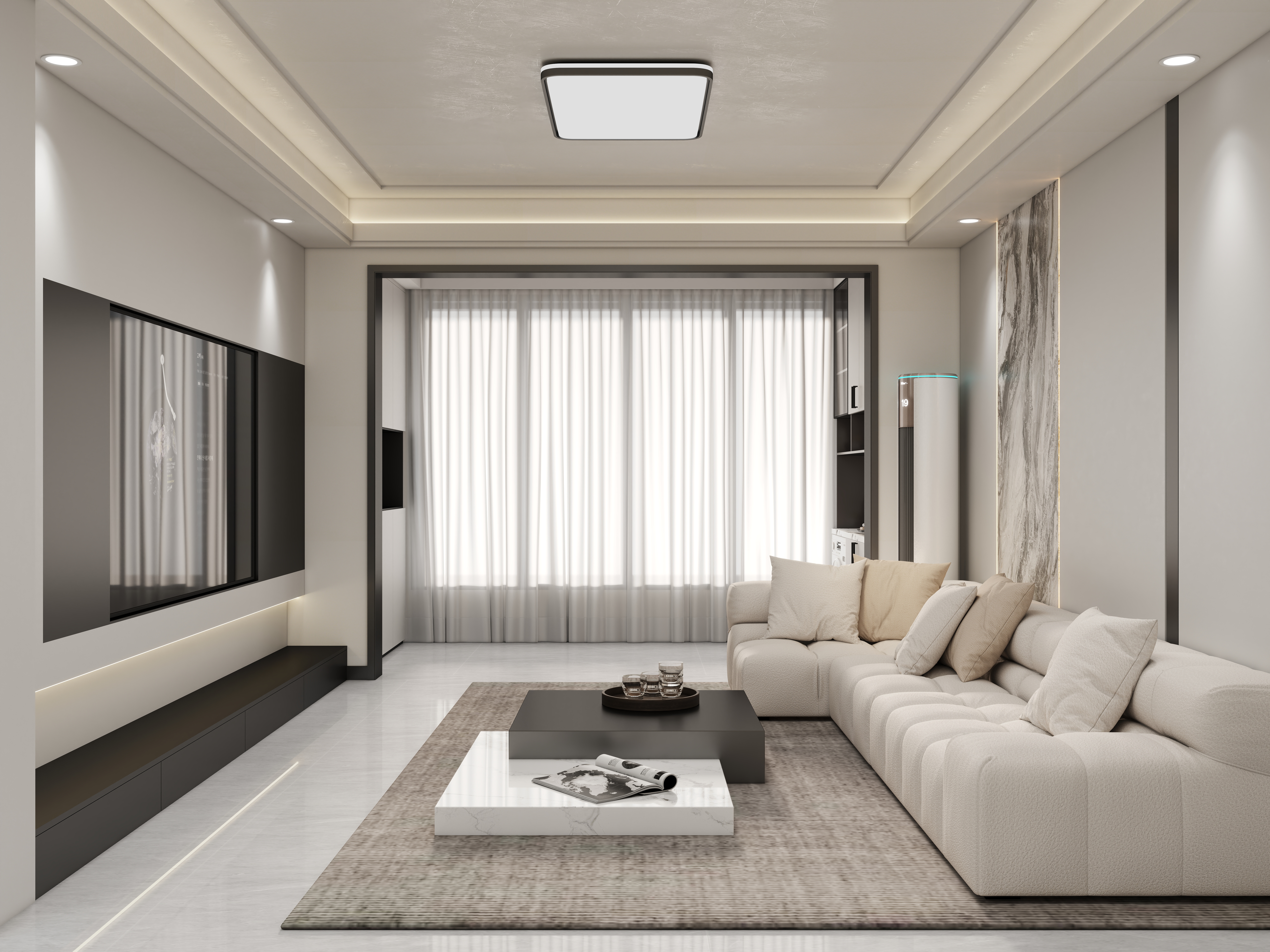 壹诺设计工作室-112㎡2室-现代简约 装修效果图