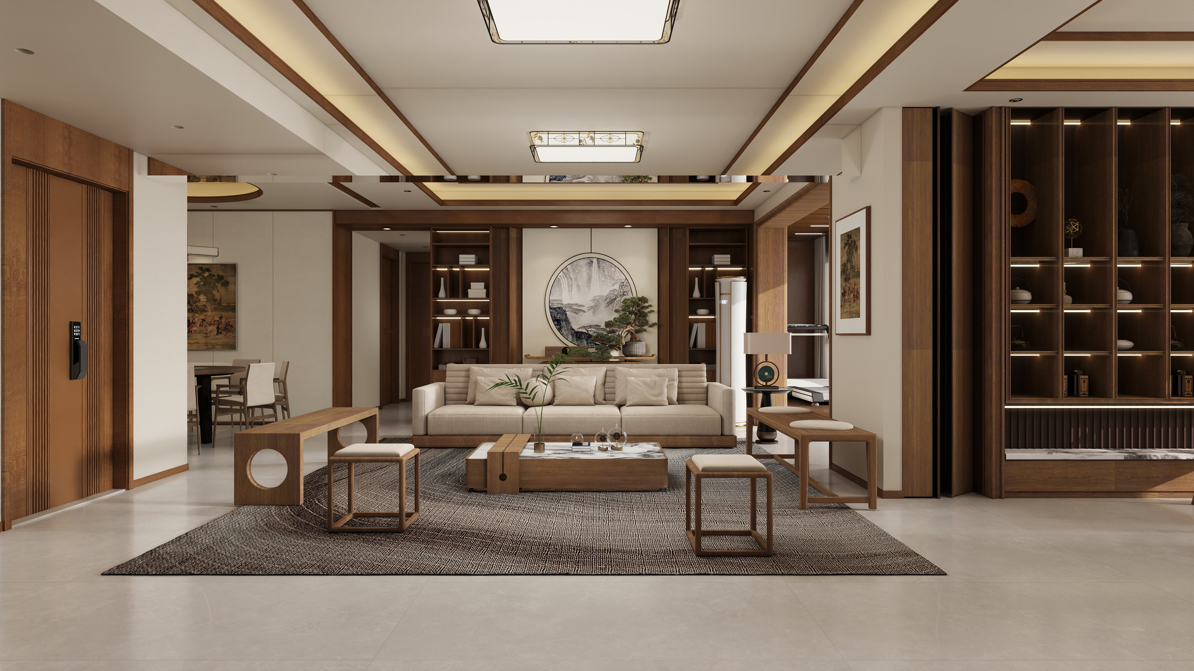 张煜强煜境设计-215平米新中式大平层装修效果图