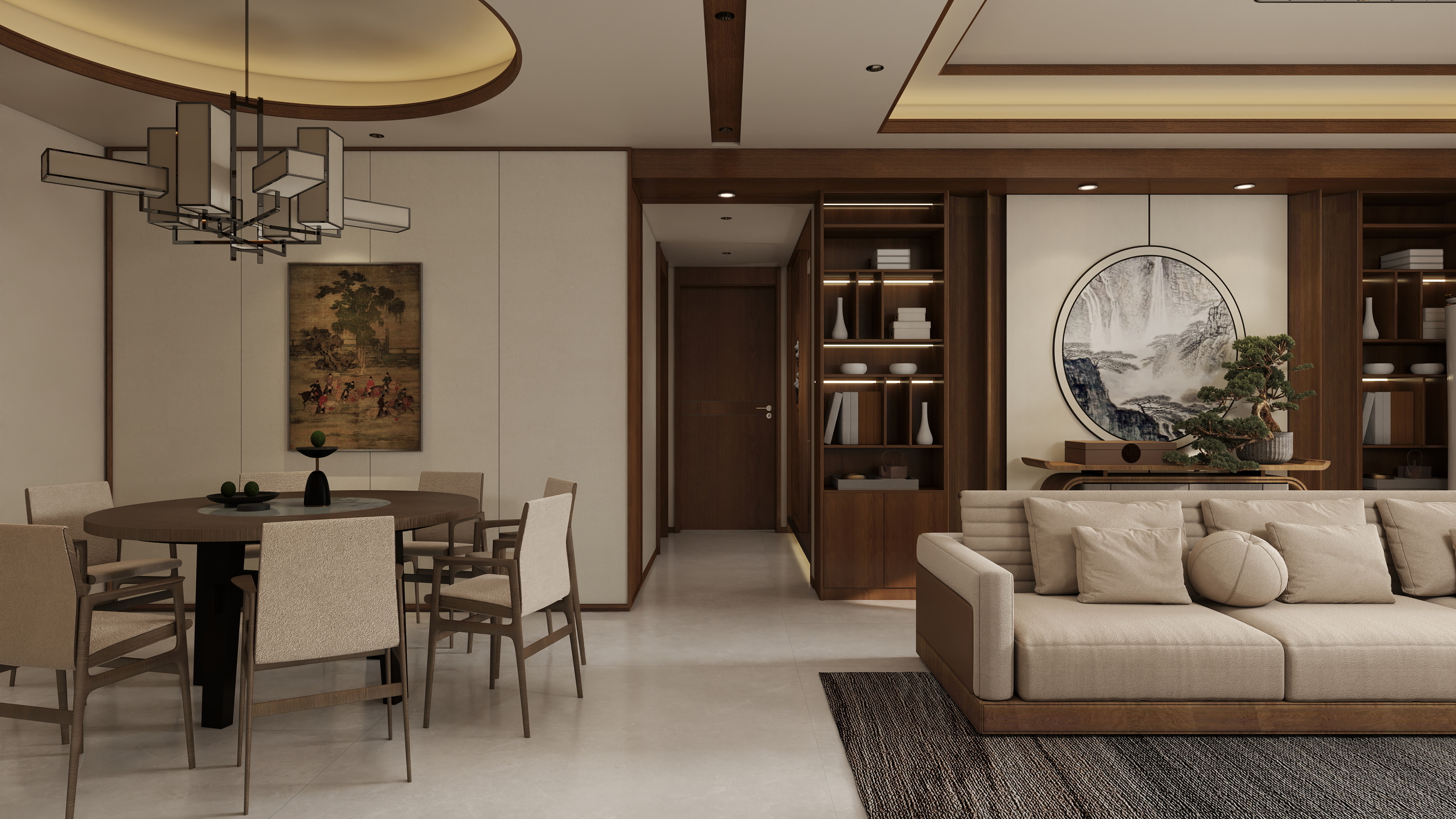 张煜强煜境设计-215平米新中式大平层装修效果图