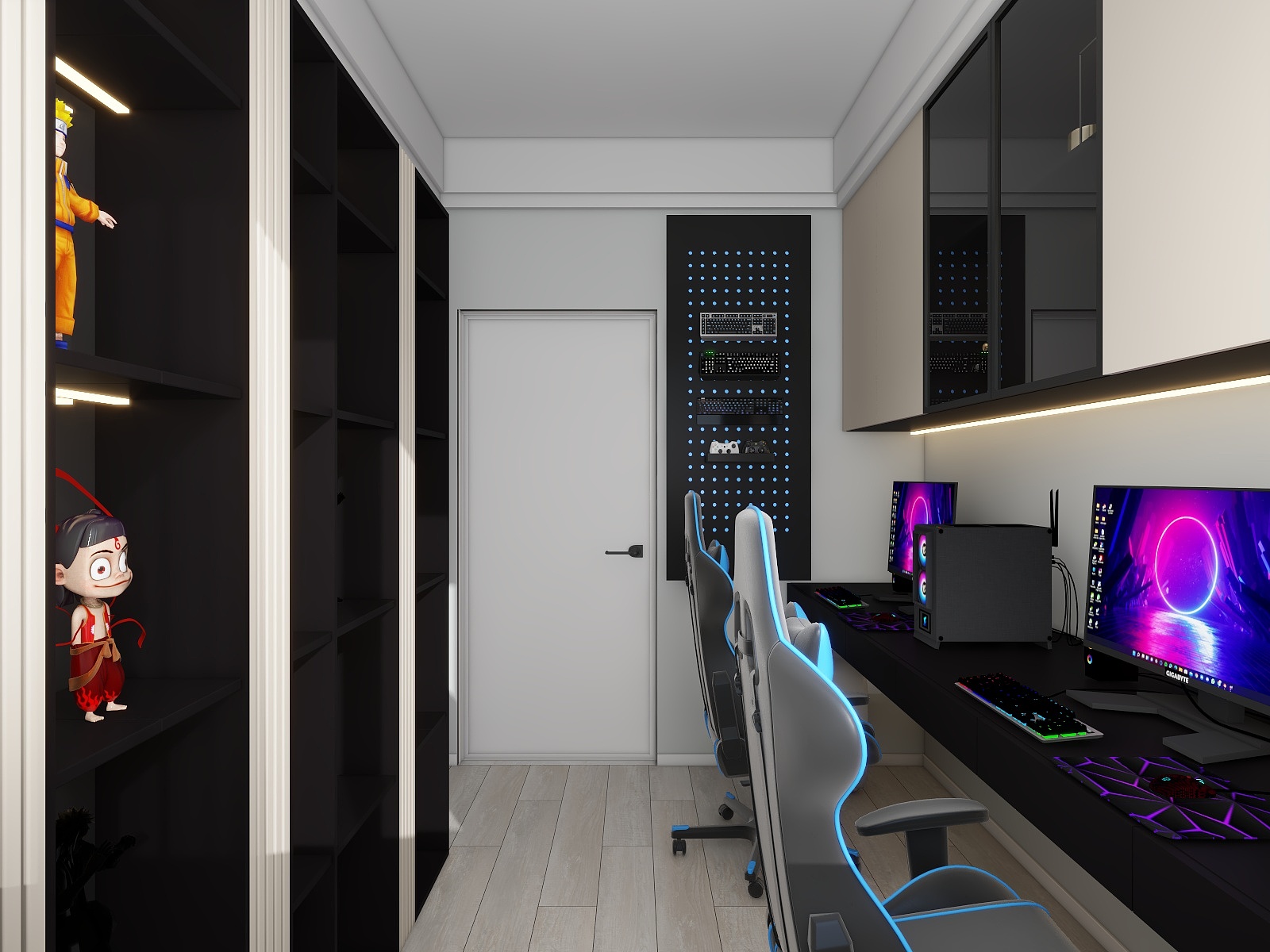 李林-宝河家园后现代93㎡3室装修效果图